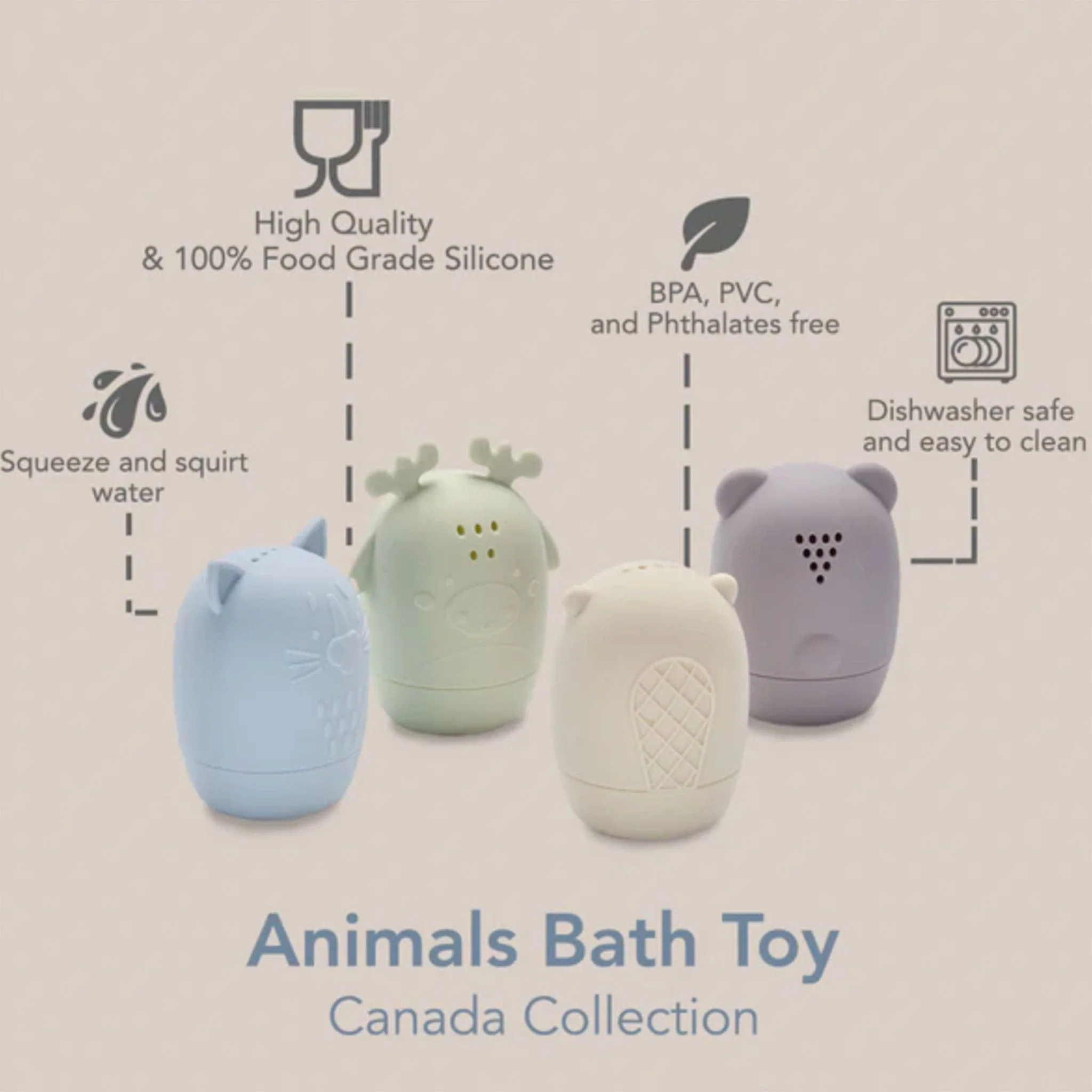 Jouets de Bain Animaux (4) Collection Canada - Dans La Nature - Image 5