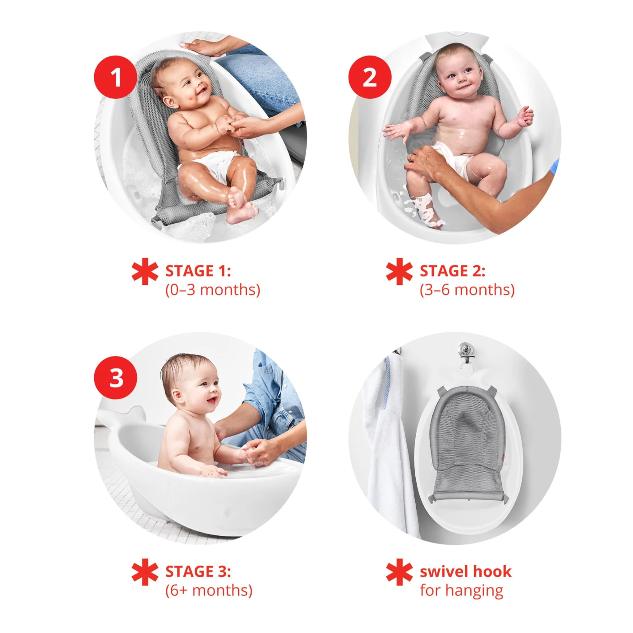 Bain Baleine MOBY® Smart Sling™  3-en1 - Blanc - Image 2