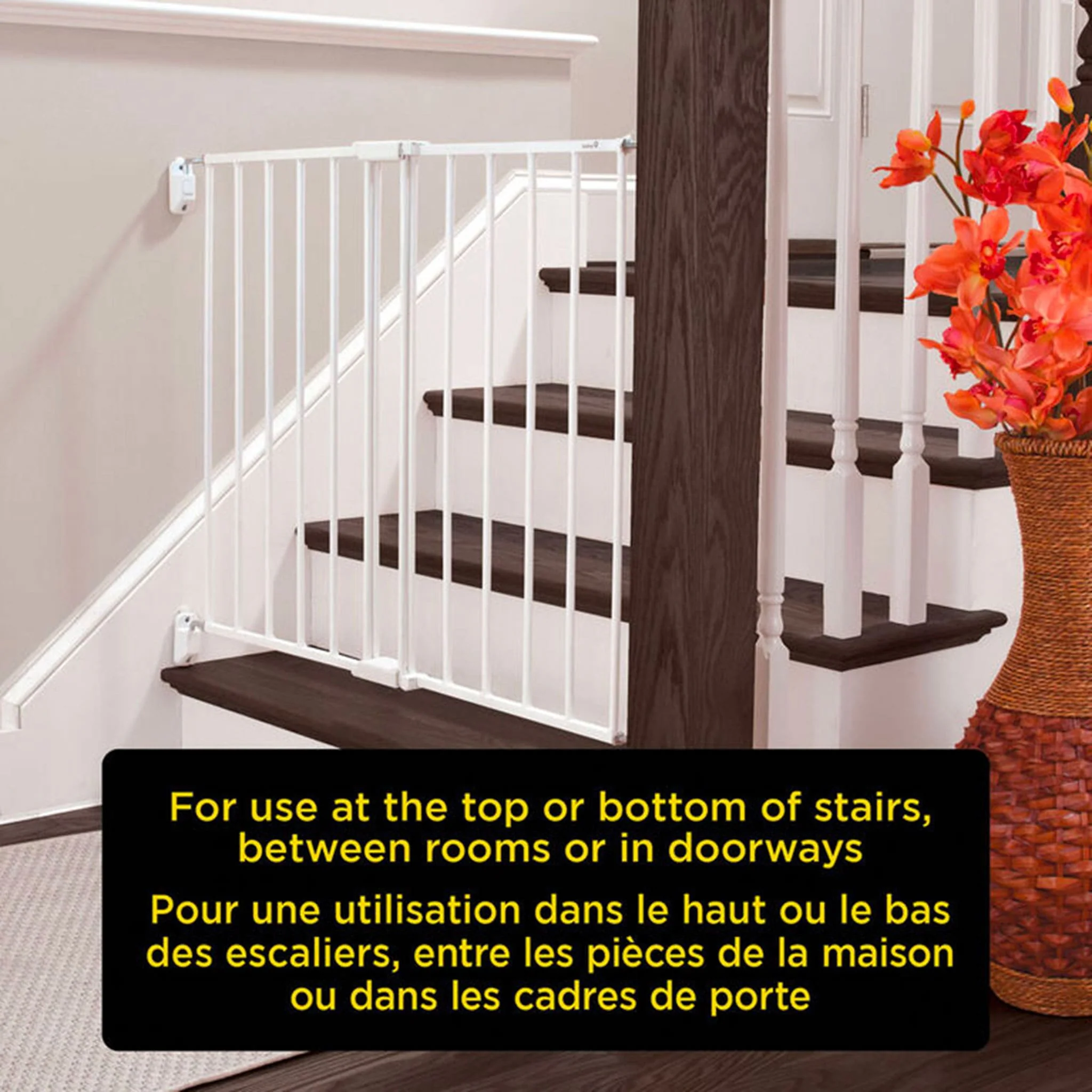 Barrière en Métal pour Haut d'Escalier - Blanc - Image 5