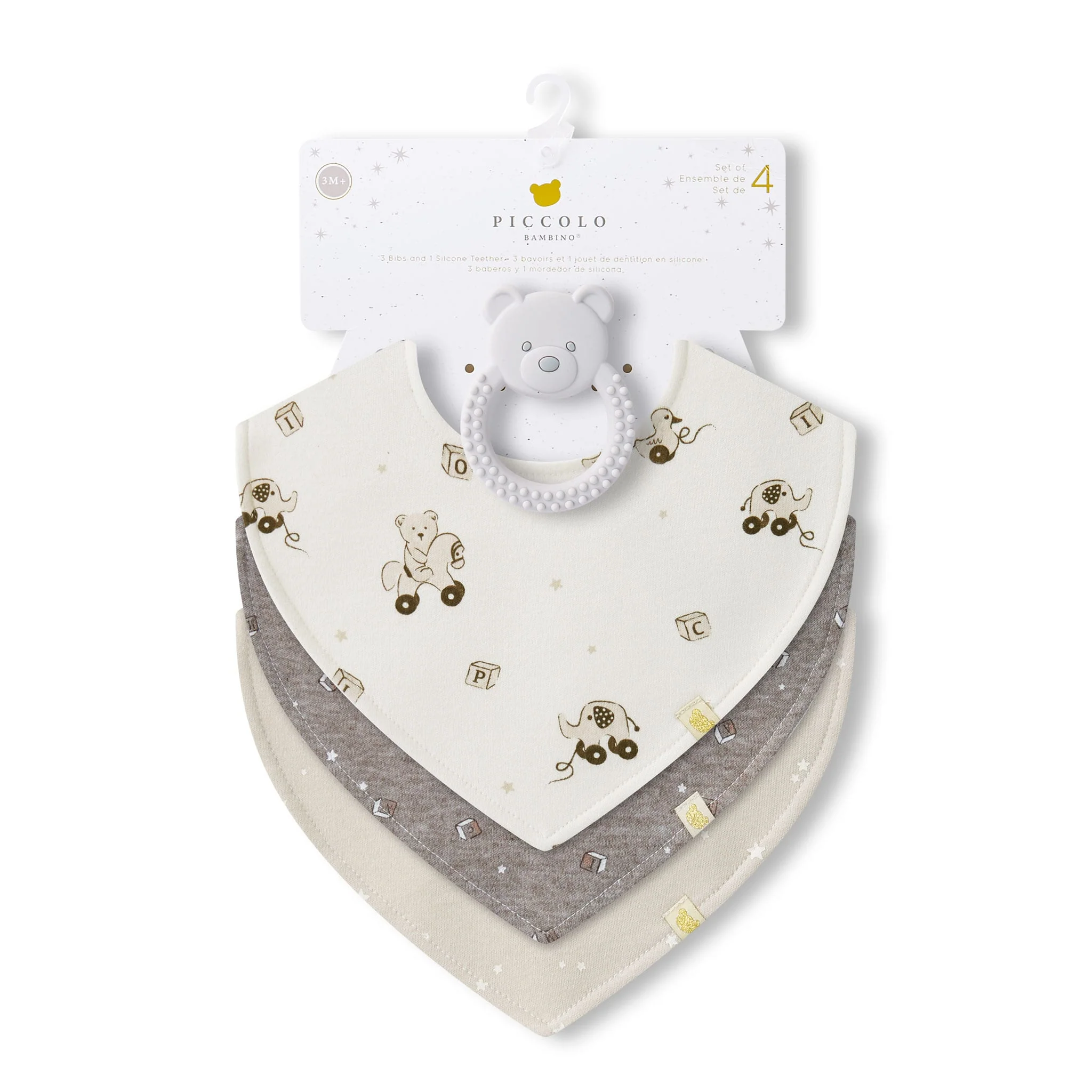 Bavoirs(3)+ Jouet de dentition - Ours Blanc