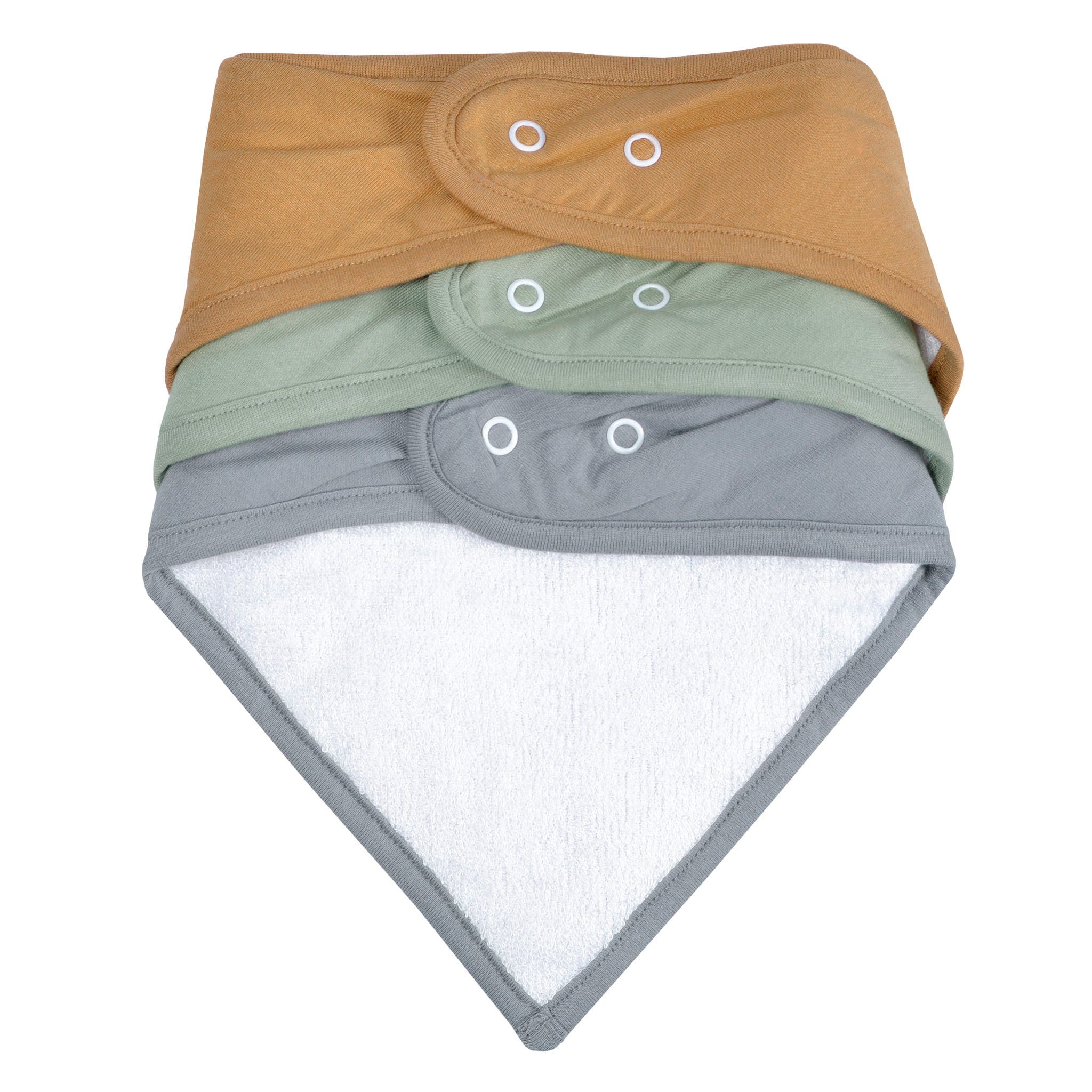 Bavoirs (3) Bambou Miel / Mousse / Gris - Image 2