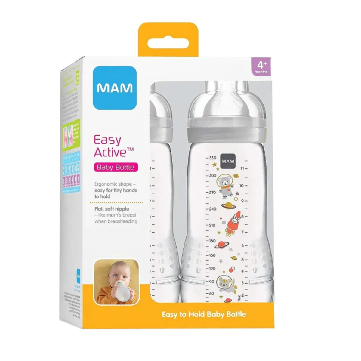 Biberon Easy Active 11oz (2)  - Gris - Image 2
