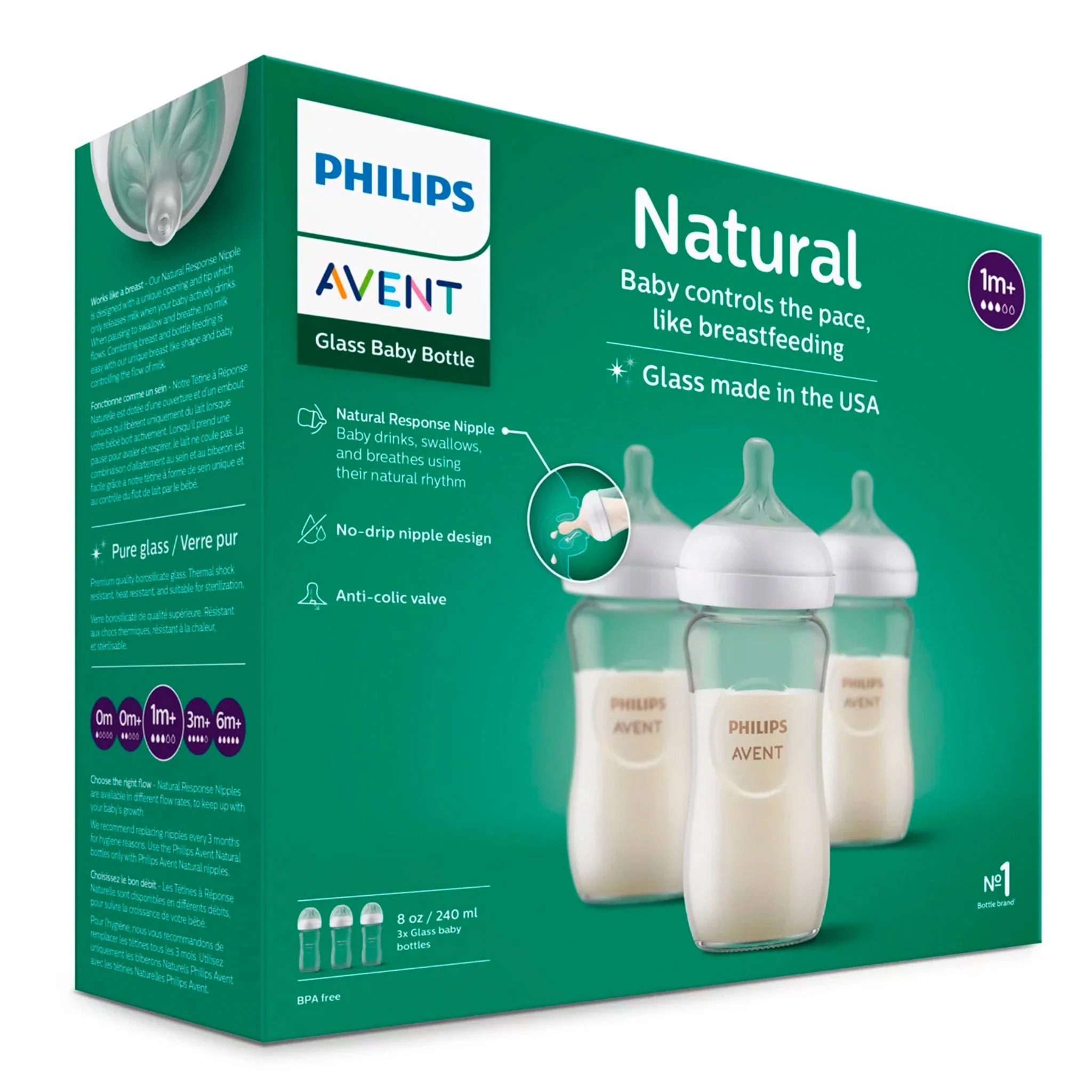Biberon Verre (3) Naturel 8oz - Image 2