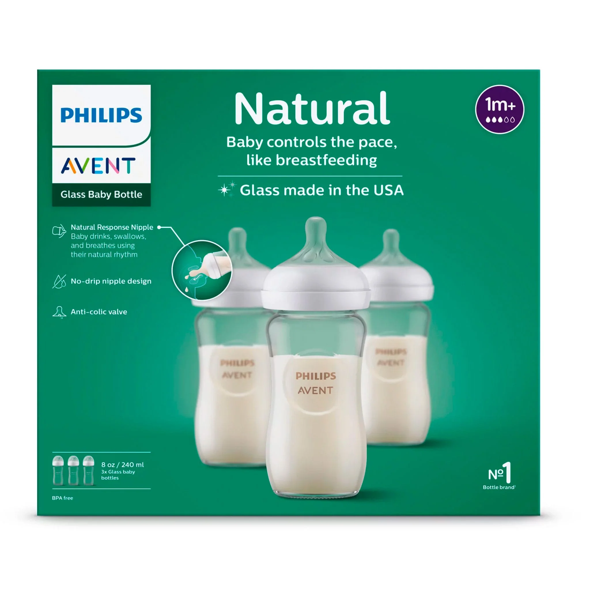 Biberon Verre (3) Naturel 8oz - Image 3