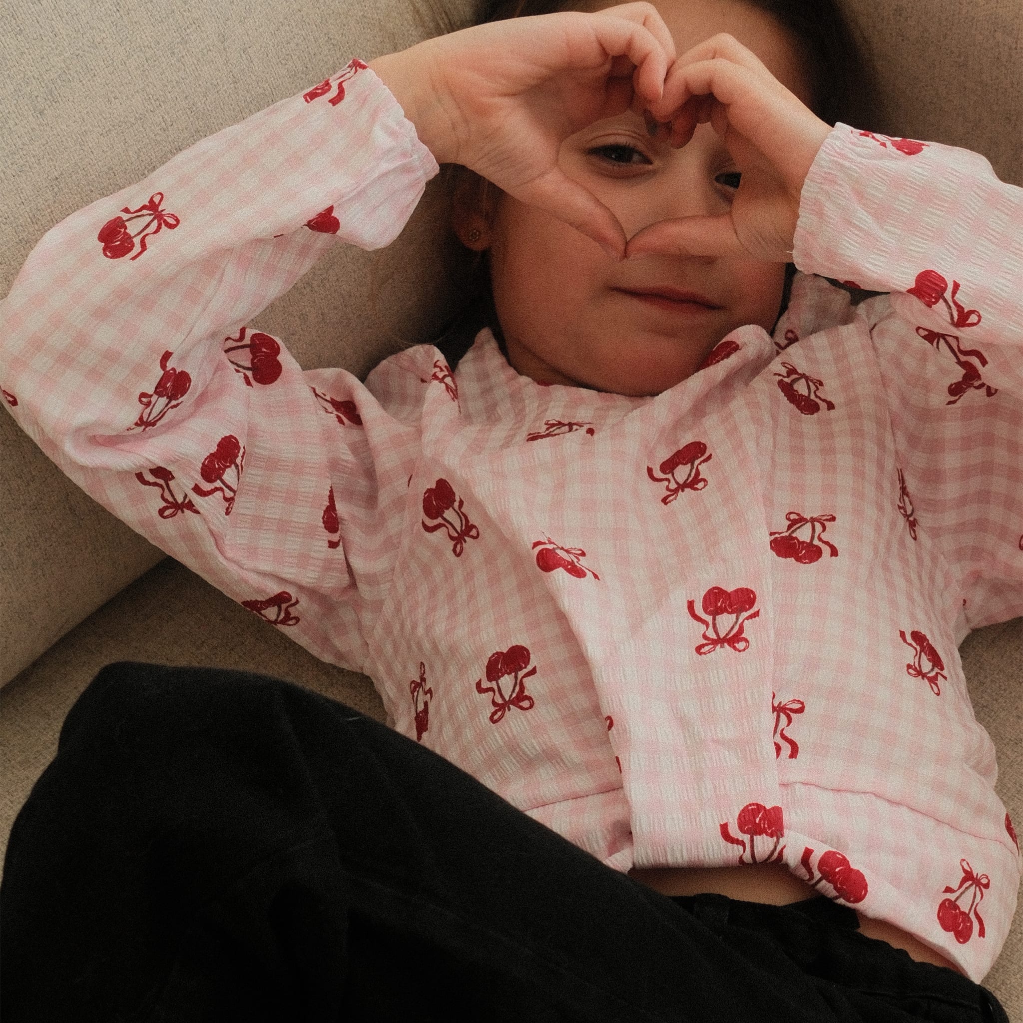 Blouse Vichy Cerises 7-14ans - Image 2