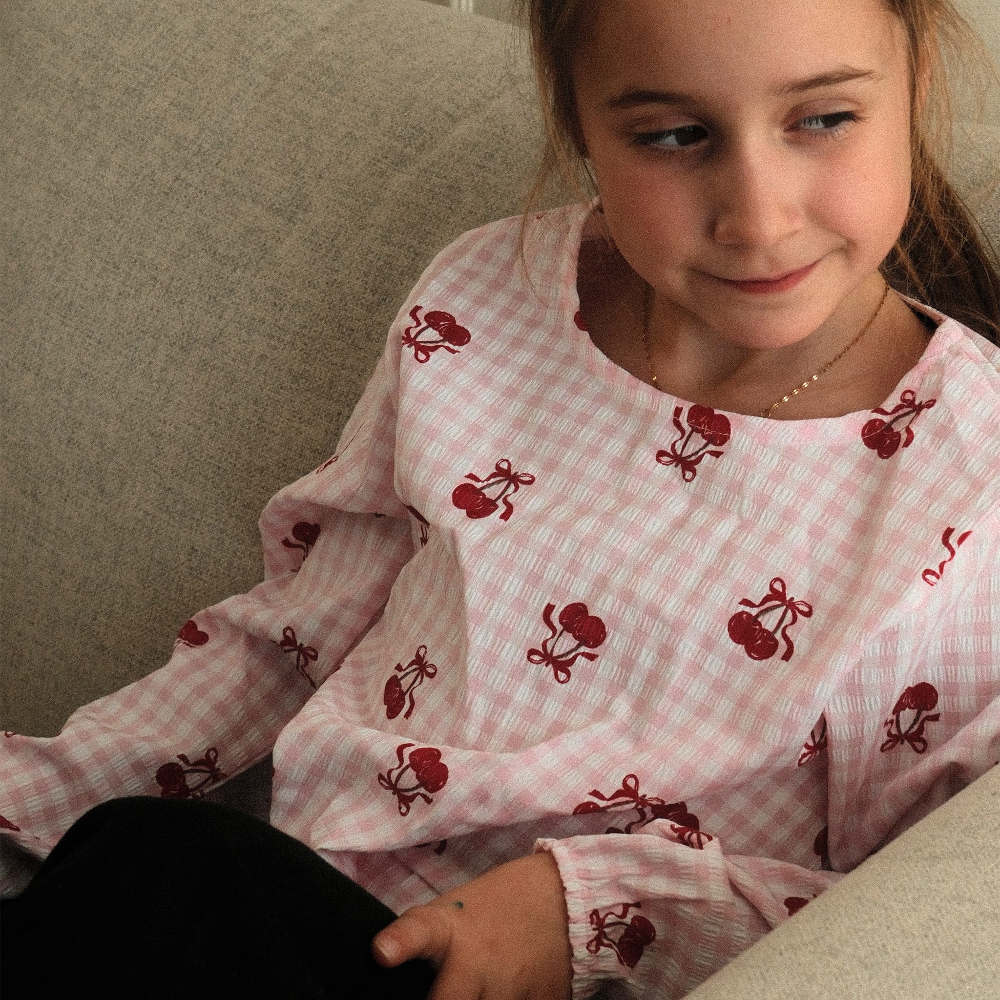 Blouse Vichy Cerises 7-14ans - Image 5