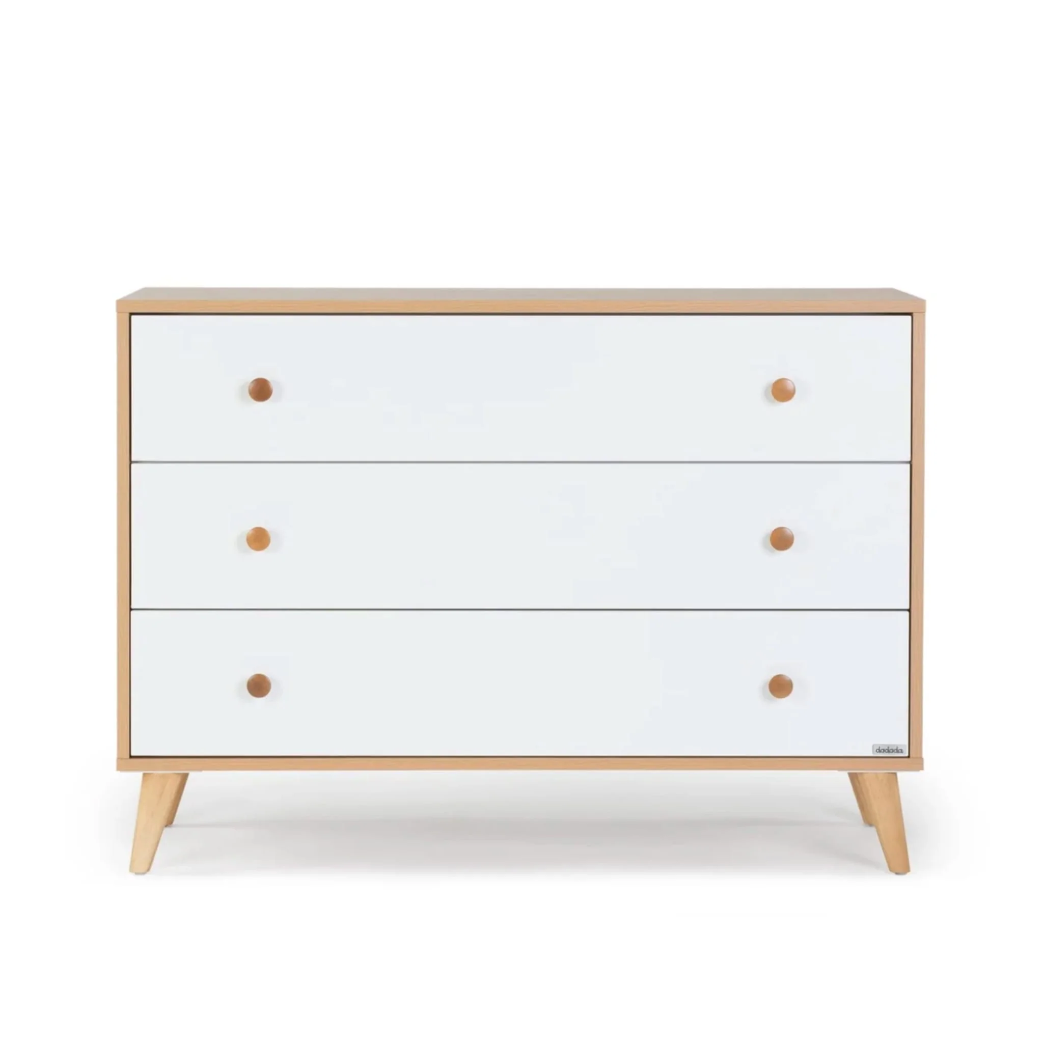 Commode 3 Tiroirs Austin - Blanc / Chêne rouge