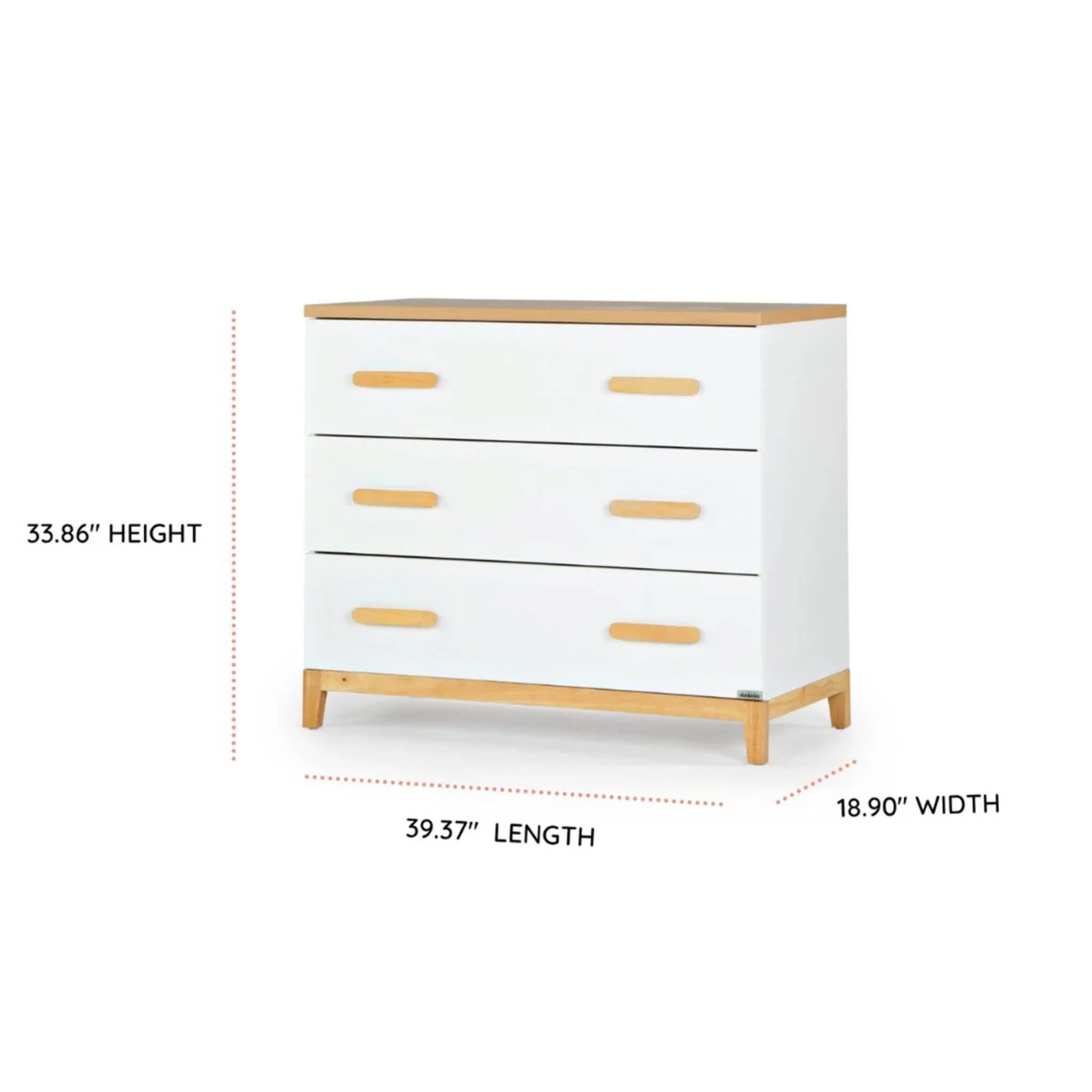Commode à 3 tiroirs LaLa - Blanc/Naturel - Image 6