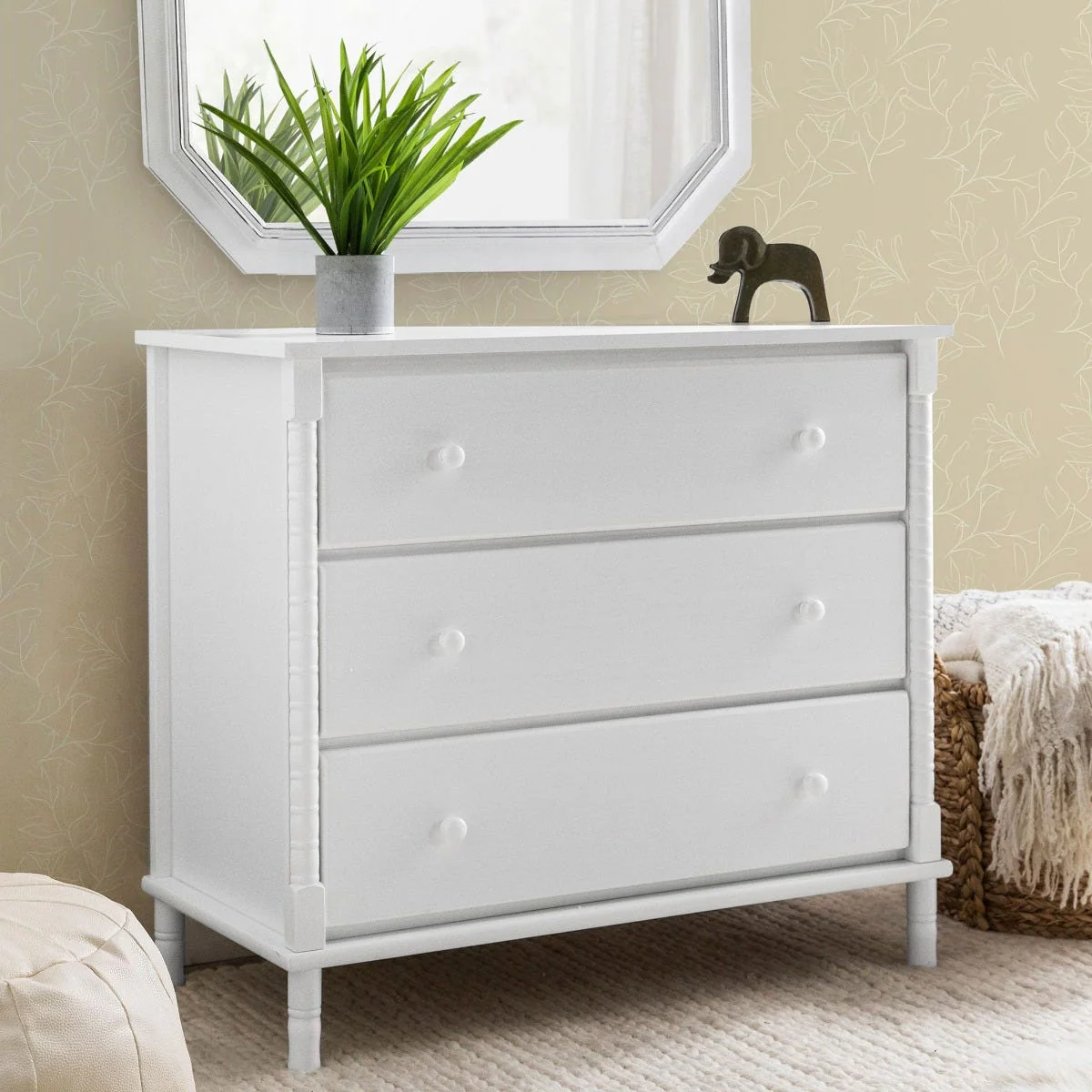 Commode 3 Tiroirs Jenny Lind Spindle - Blanc - Image 6