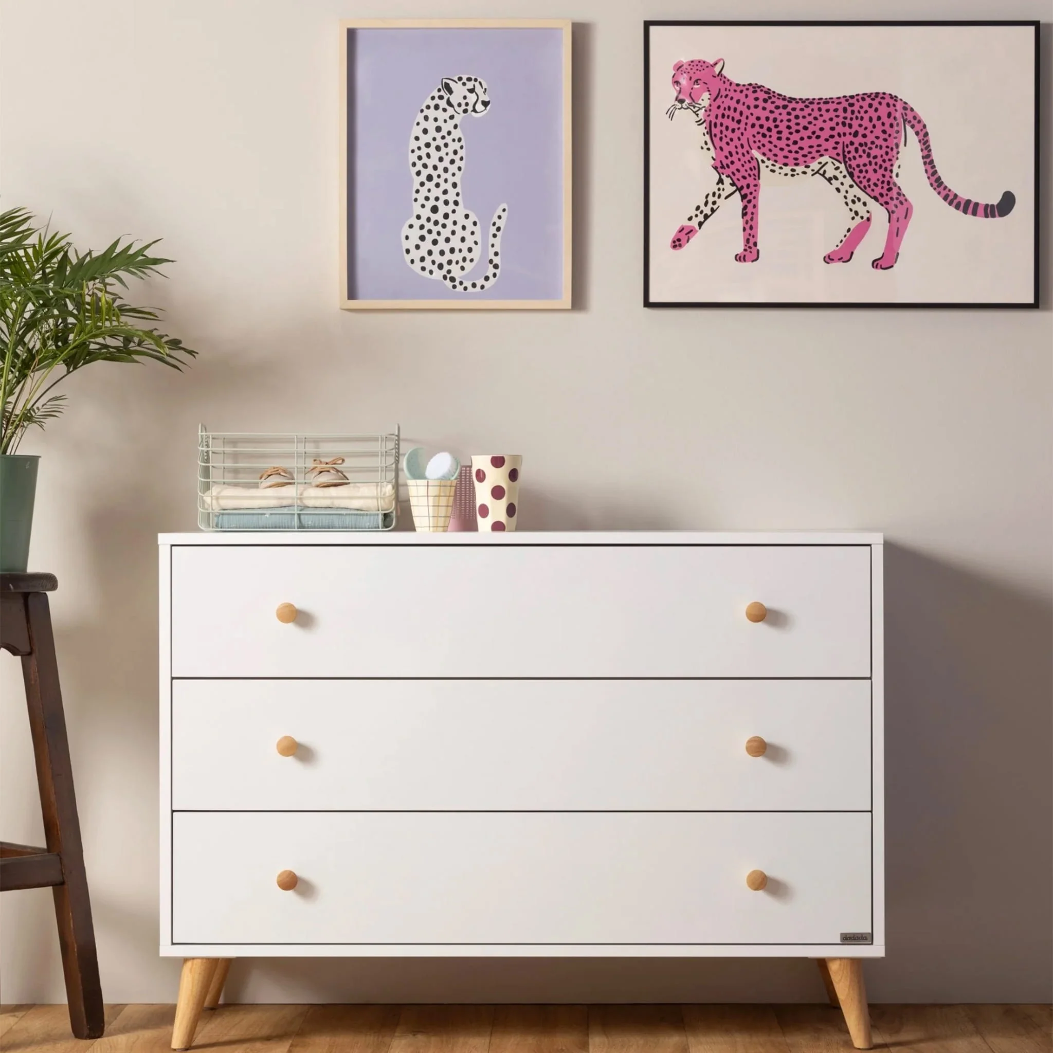 Commode 3 Tiroirs Austin - Blanc / Naturel - Image 2