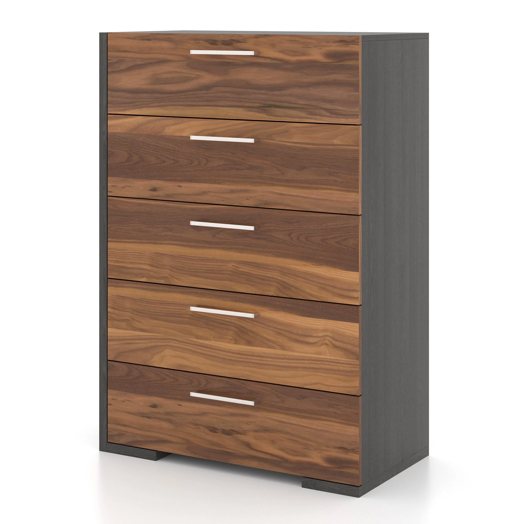 Commode 5 Tiroirs - Ardoise Noyer