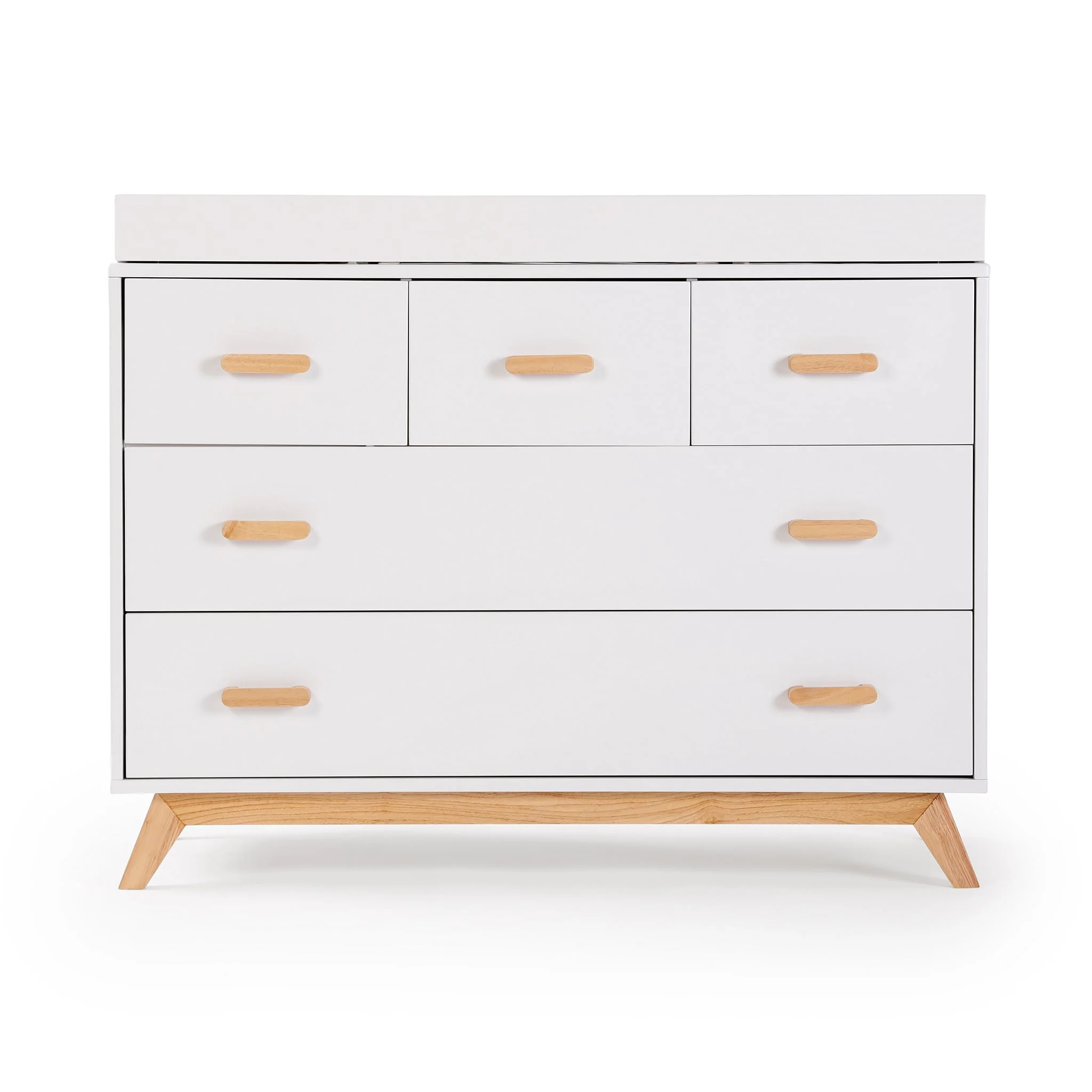 Commode 5 tiroirs Soho - Blanc / Naturel - Image 5