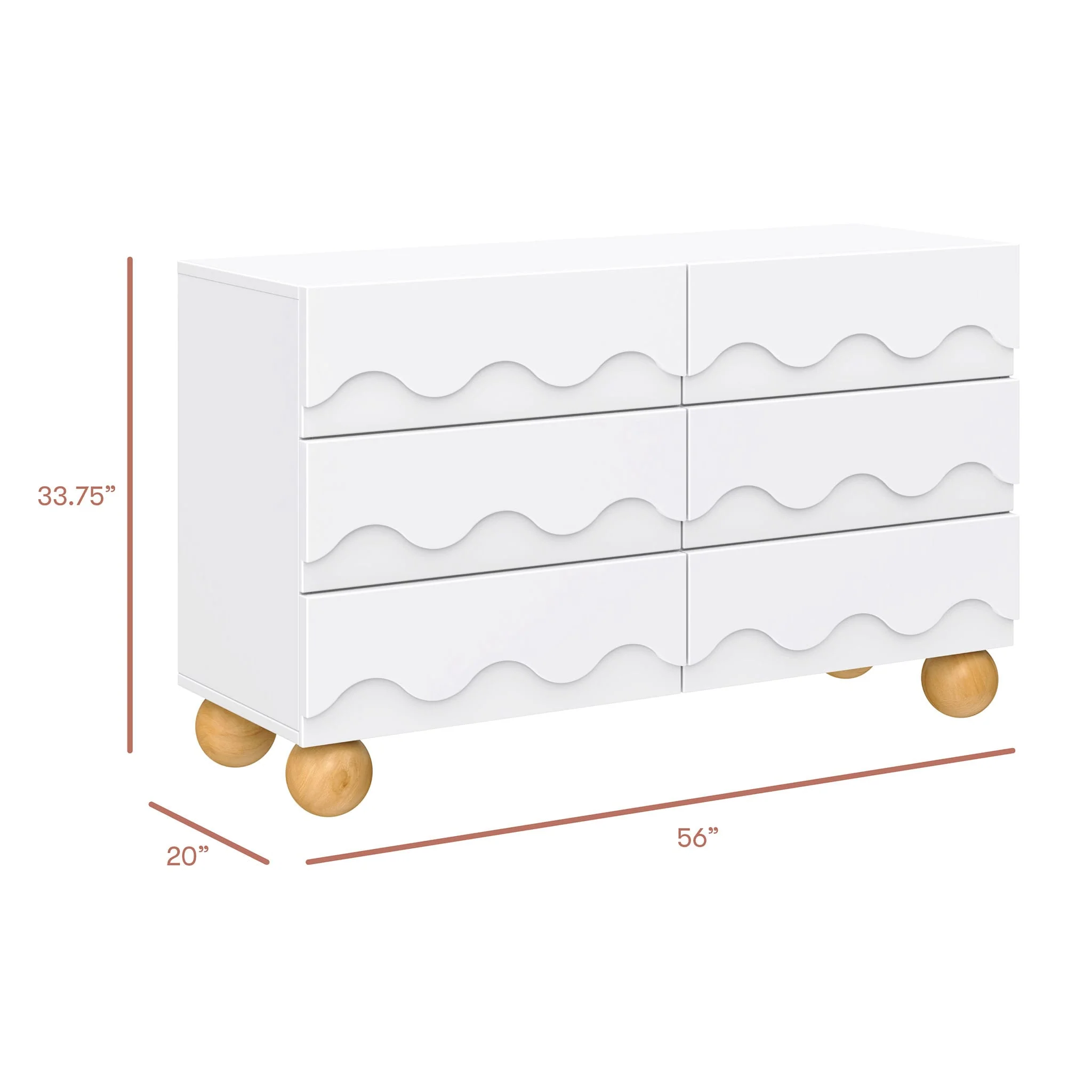 Commode 6 Tiroirs Lido Wave - Blanc - Image 3