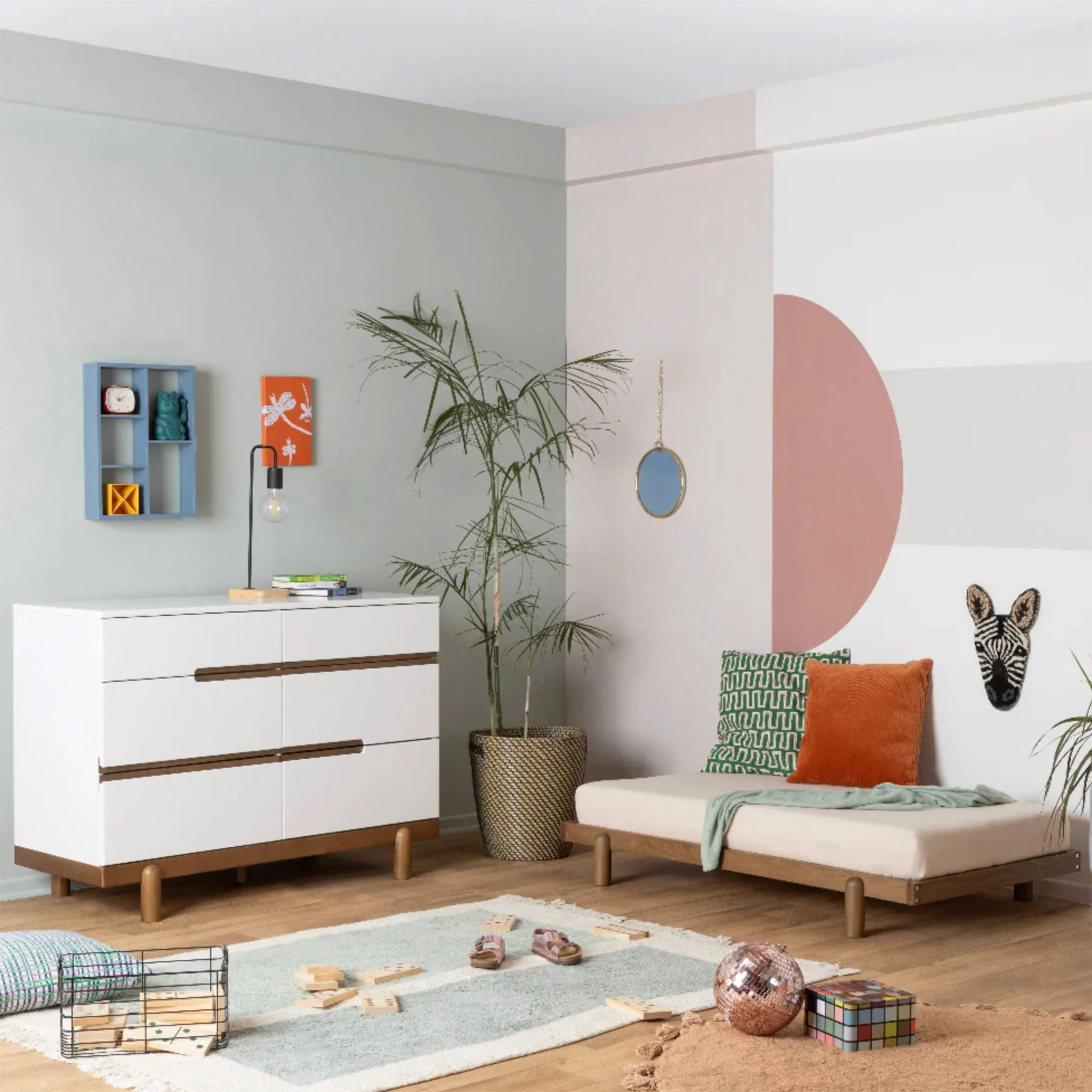 Commode 6 Tiroirs Bliss -  Noyer / Blanc - Image 5