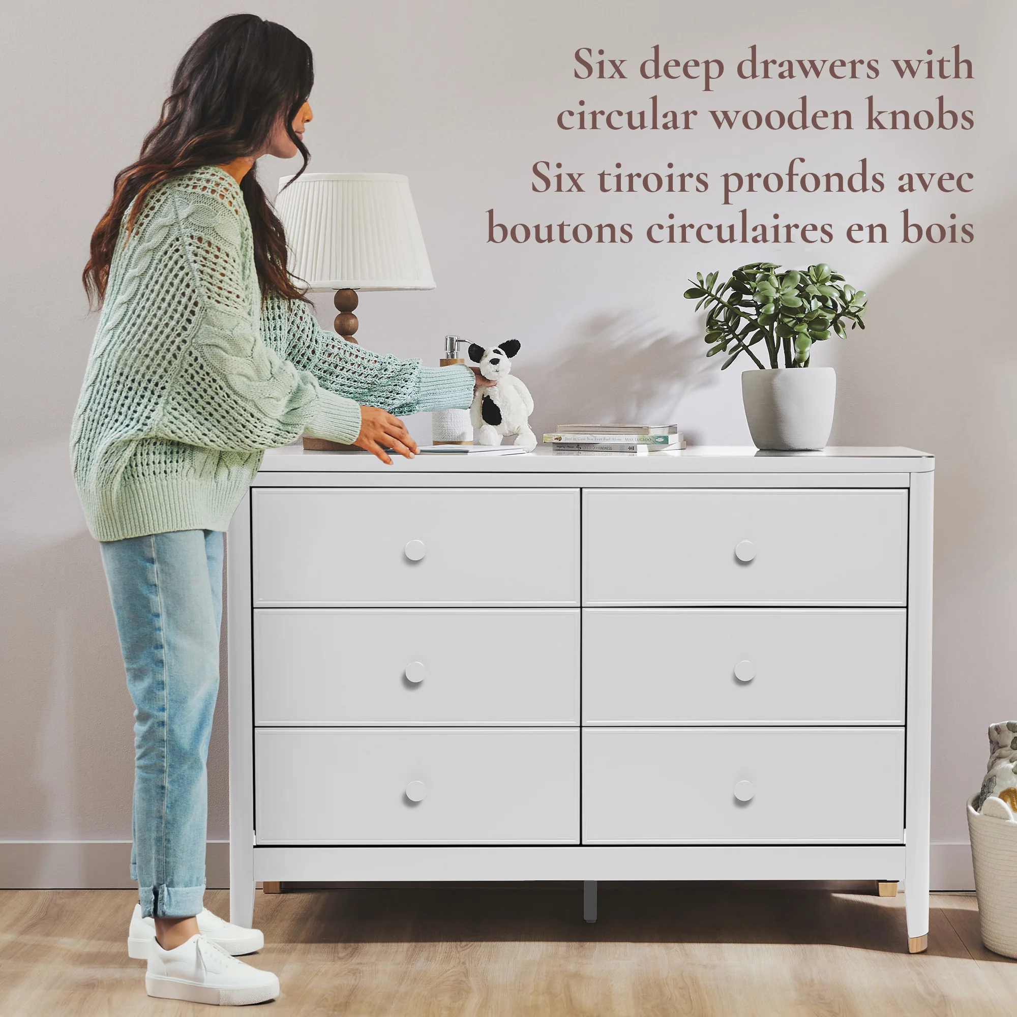 Commode 6 Tiroirs Aster - Blanc - Image 2