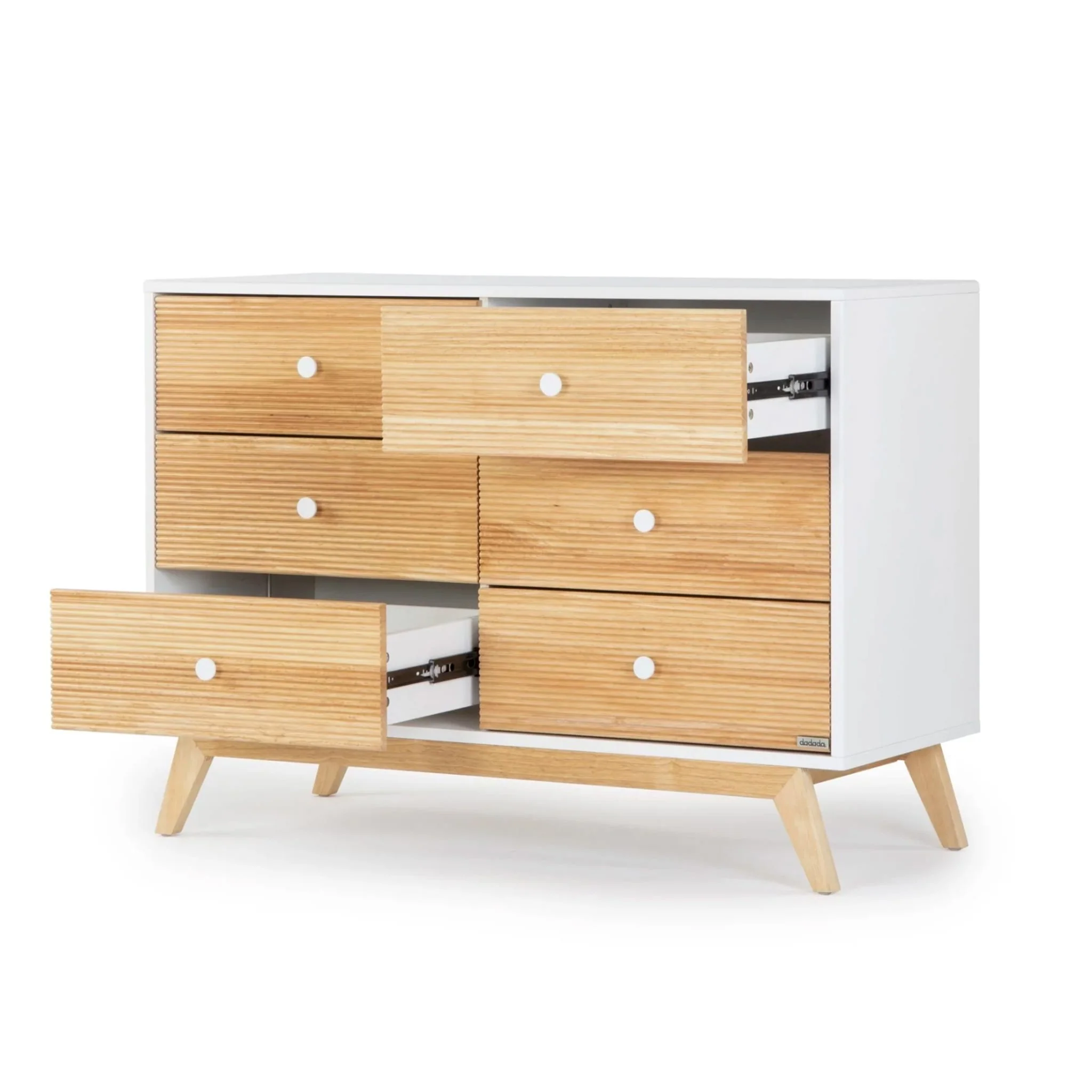 Commode 6 tiroirs Merry - Blanc/Naturel - Image 4