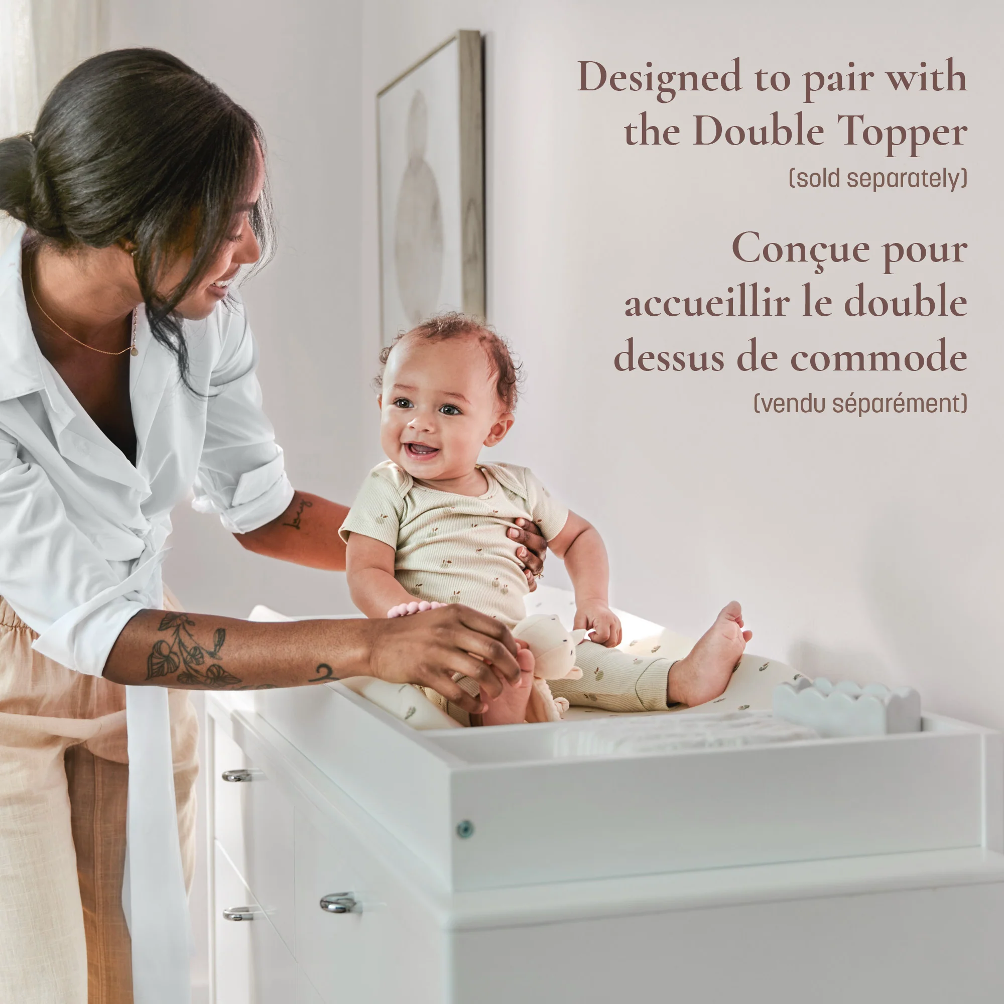 Commode 6 Tiroirs Laurel - Blanc/Noyer - Image 6