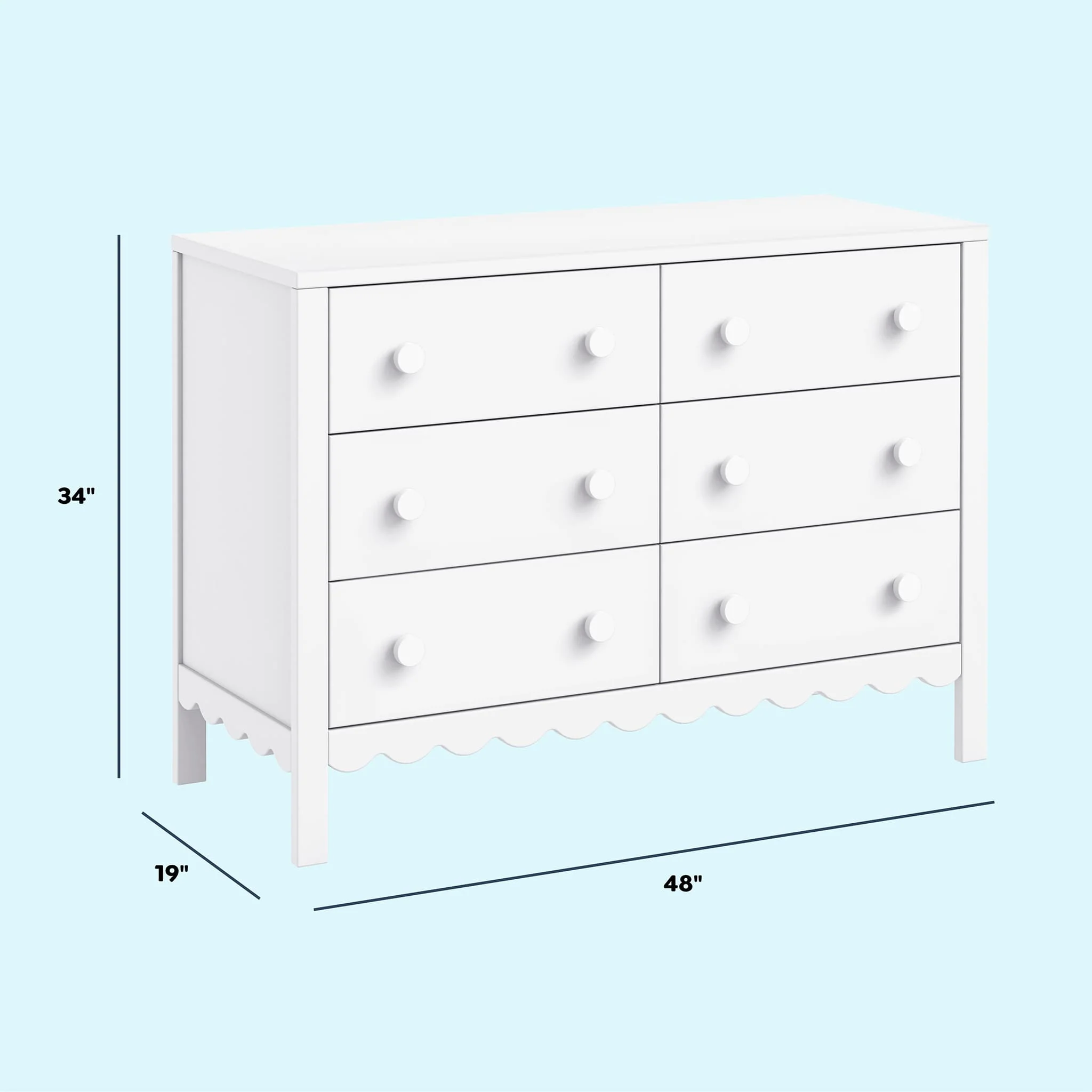 Commode 6 Tiroirs  Sammy Scallop - Blanc - Image 6