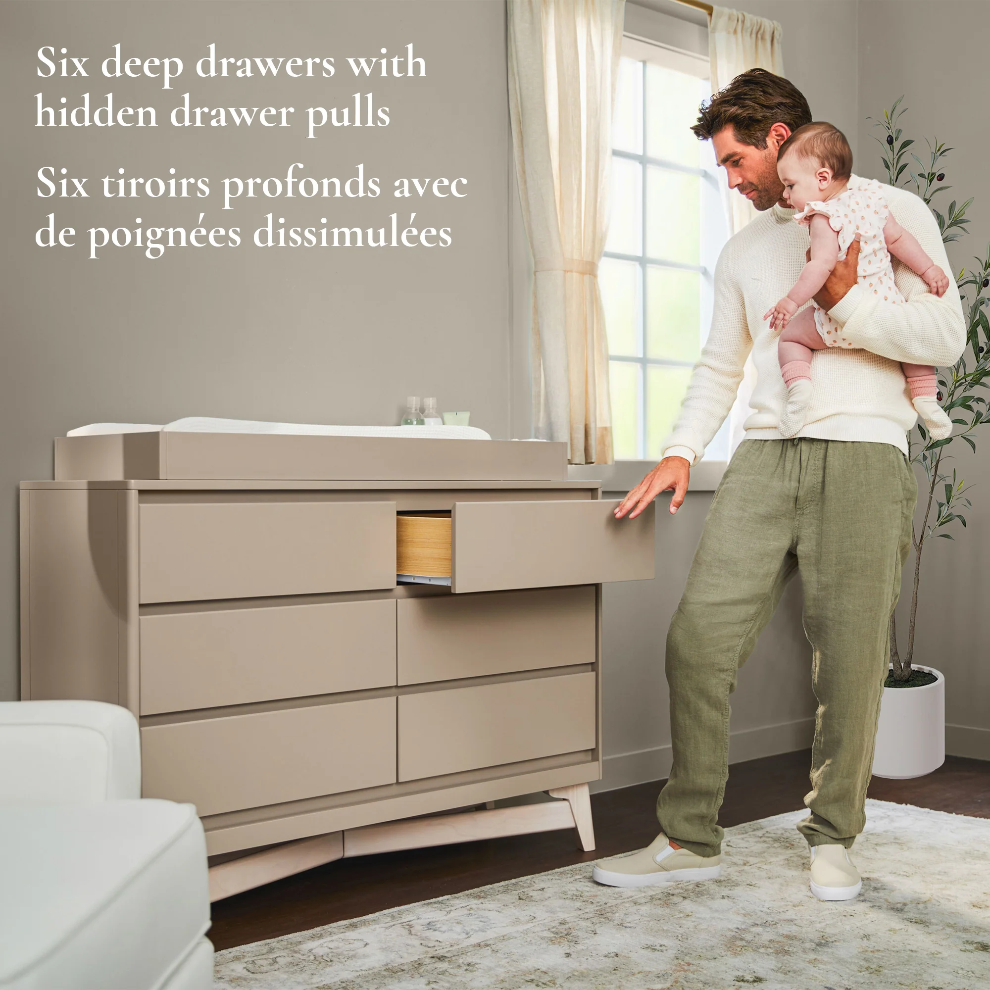 Commode 6 Tiroirs  Pala  - Blanc/Taupe - Image 2