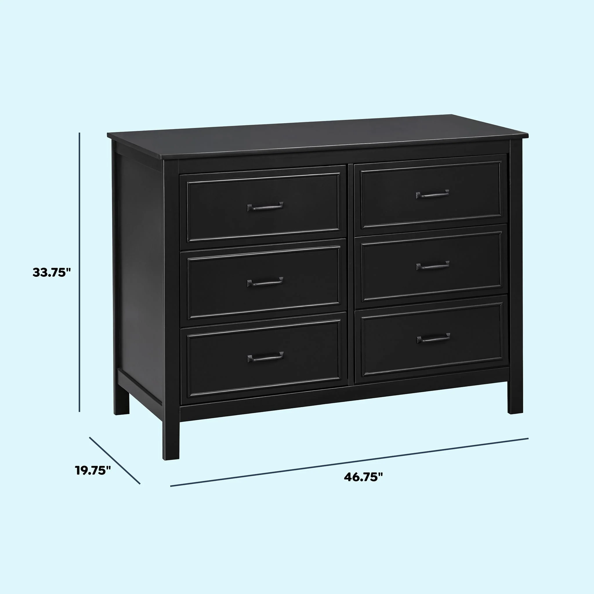 Commode Charlie 6 tiroirs - Ébène - Image 4