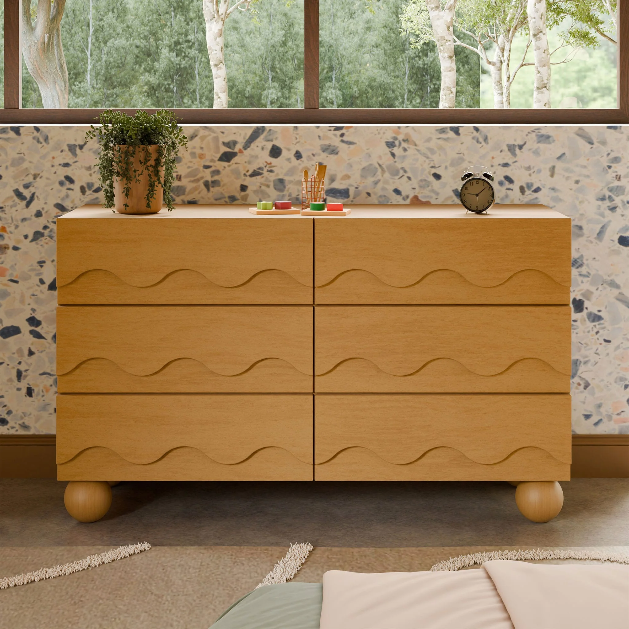 Commode 6 Tiroirs Lido Wave - Miel - Image 2