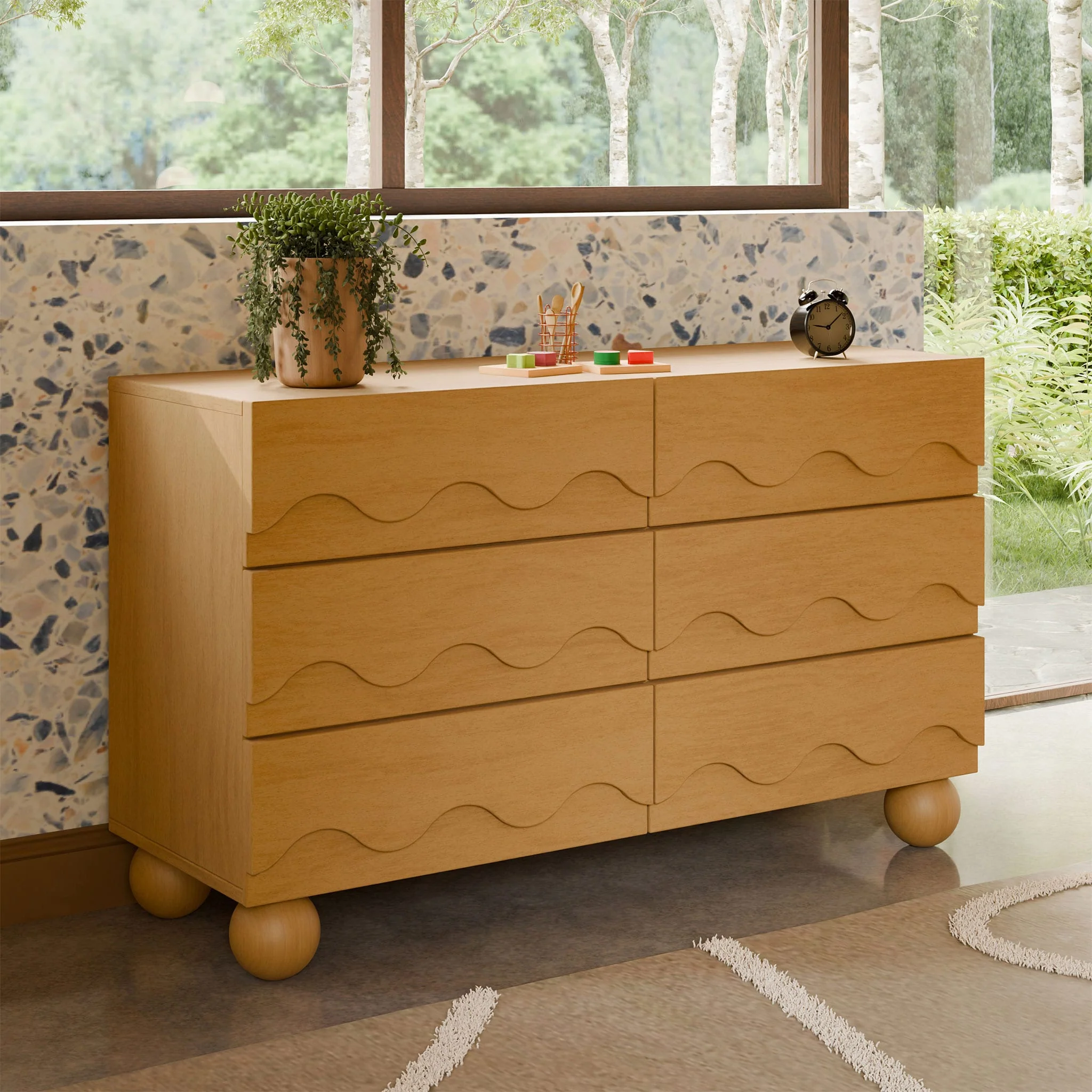 Commode 6 Tiroirs Lido Wave - Miel - Image 7