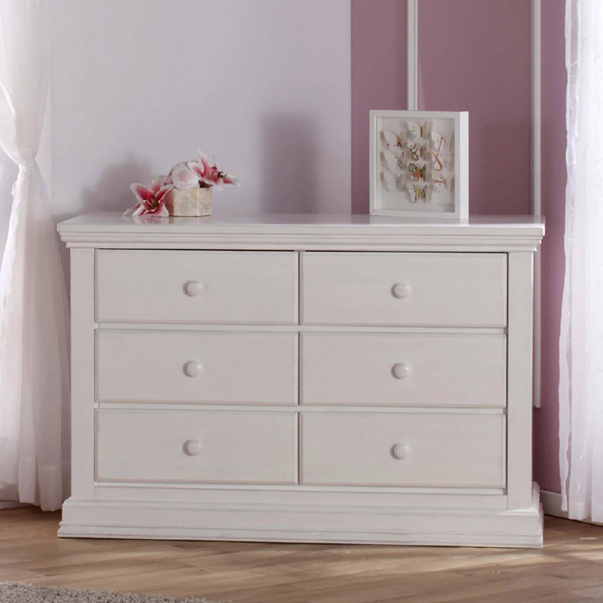 Commode 6 tiroirs Modena - Blanc vintage - Image 2