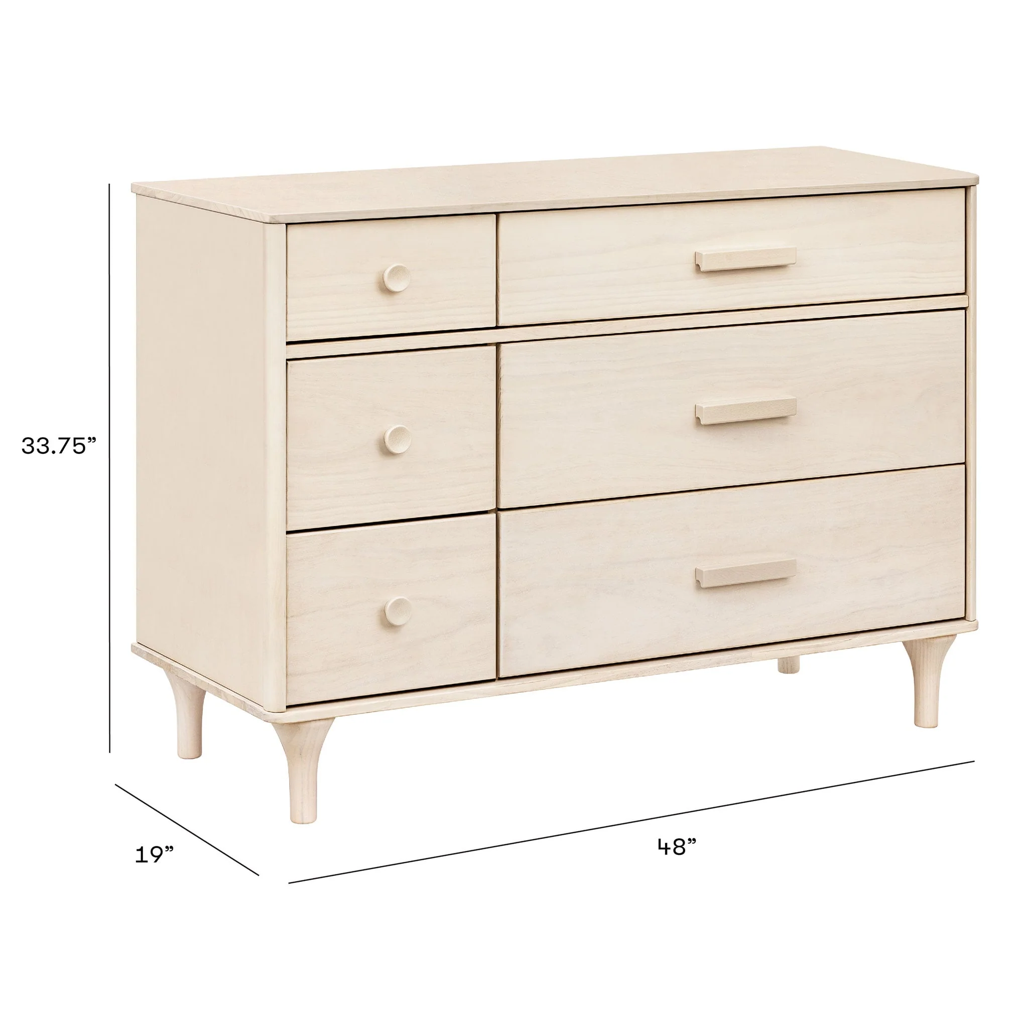 Commode Double 6 Tiroirs Lolly - Naturel Lavé - Image 5