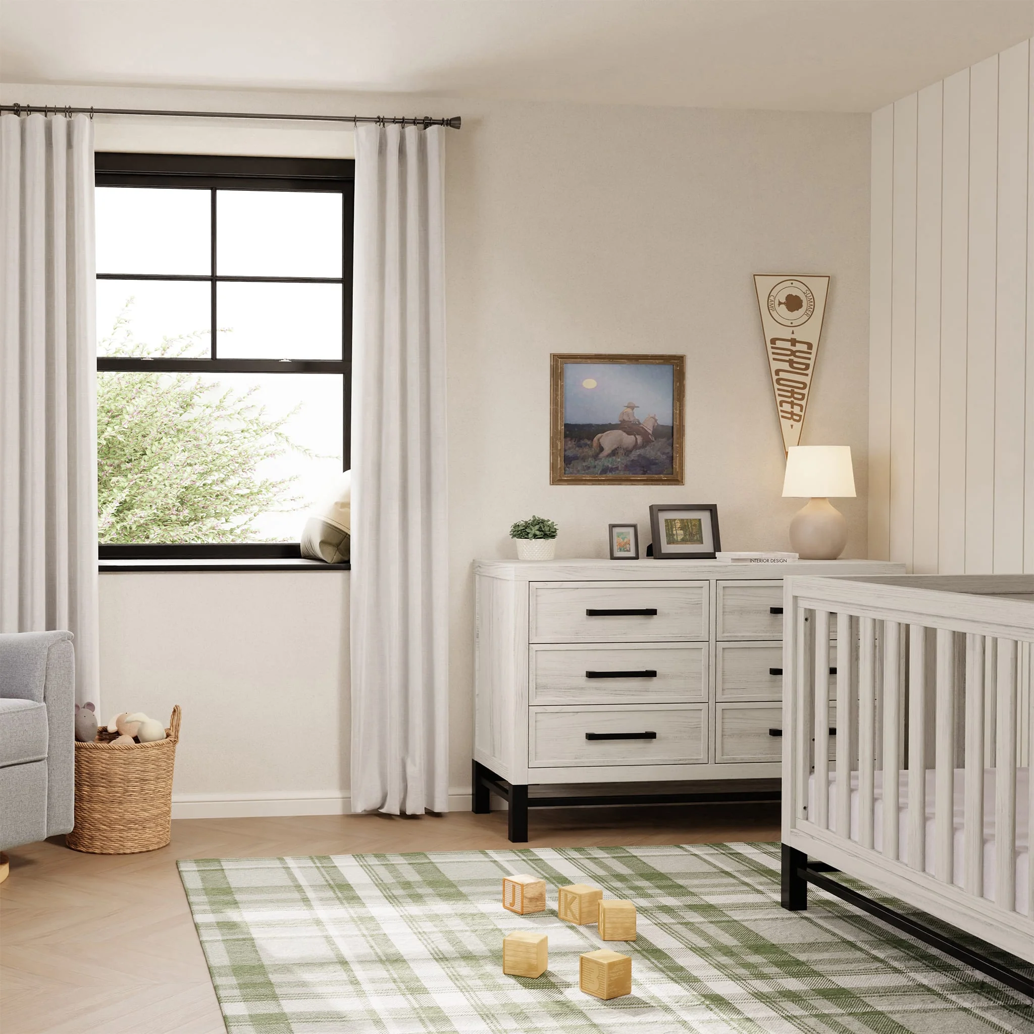Commode 6 tiroirs Newbern - Bois Blanc - Image 2