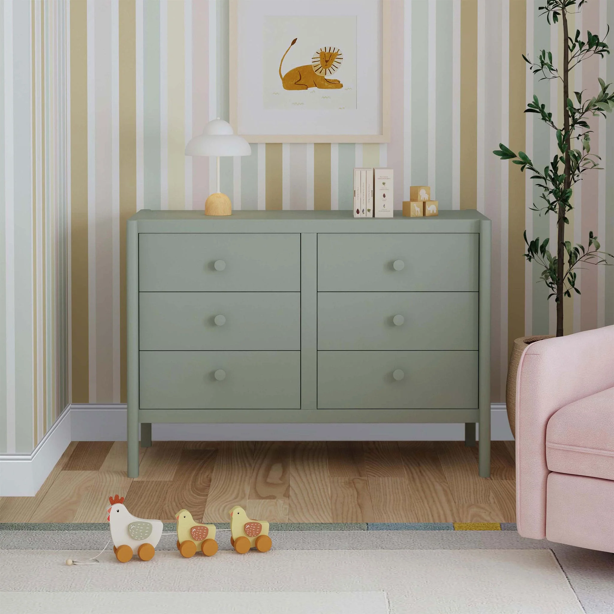 Commode 6 Tiroirs Birdie - Sauge - Image 2