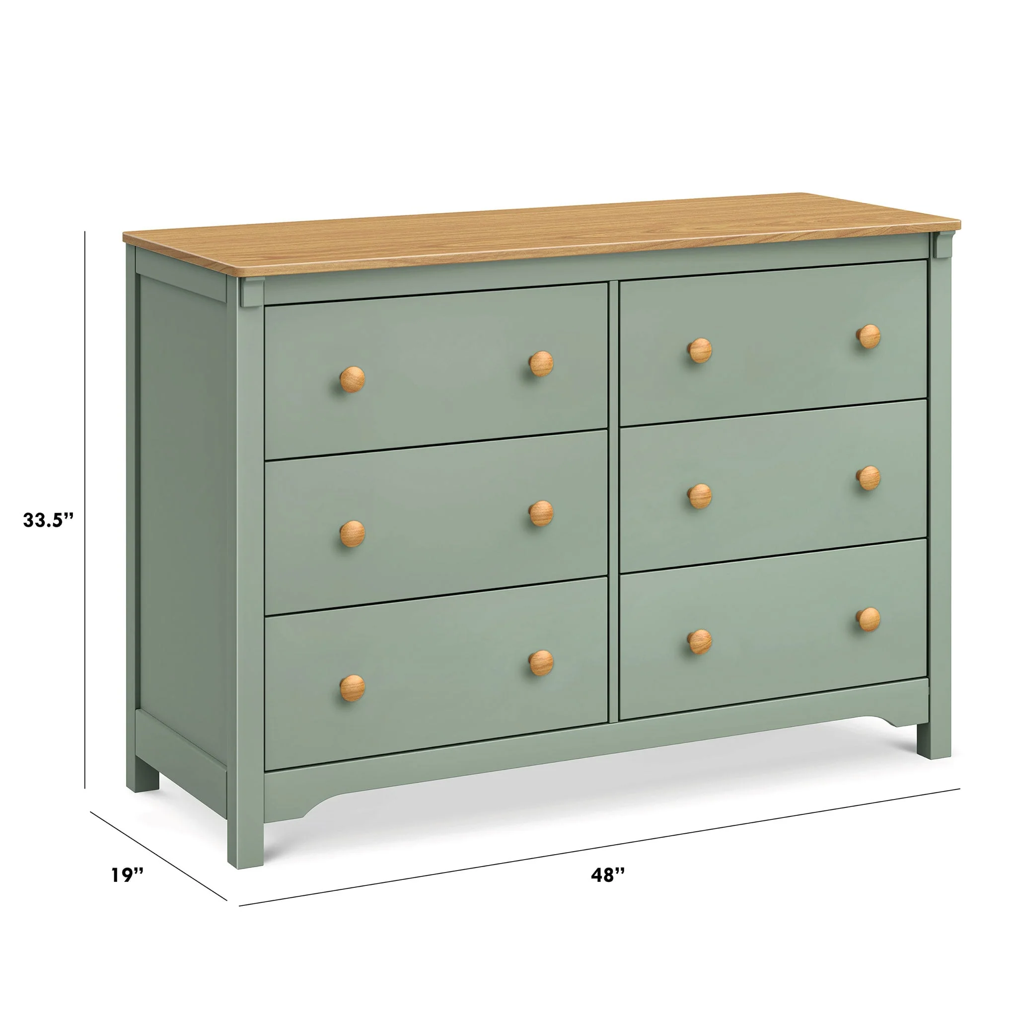 Commode 6 tiroirs Shea - Sauge / miel - Image 7