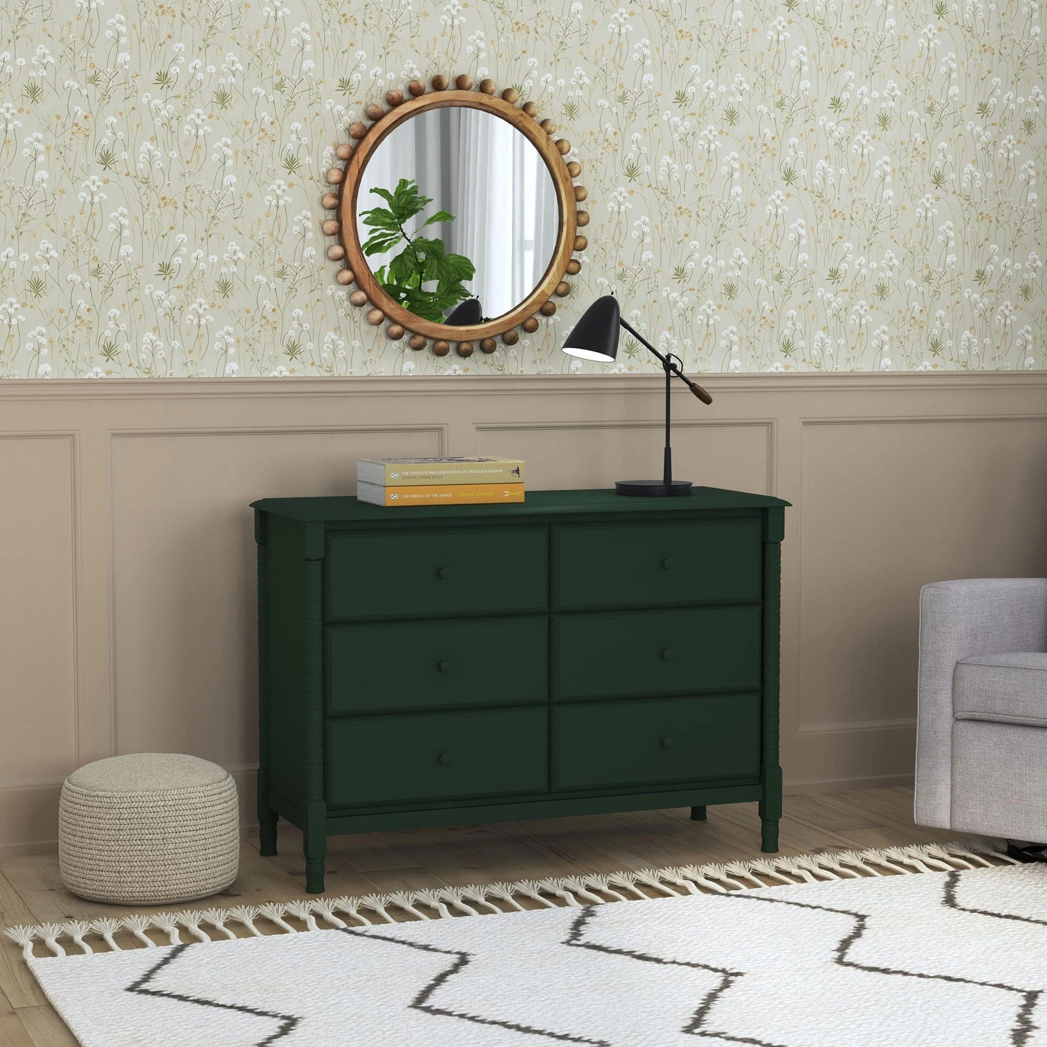 Commode 6 Tiroirs Jenny Lind Spindle - Vert - Image 8