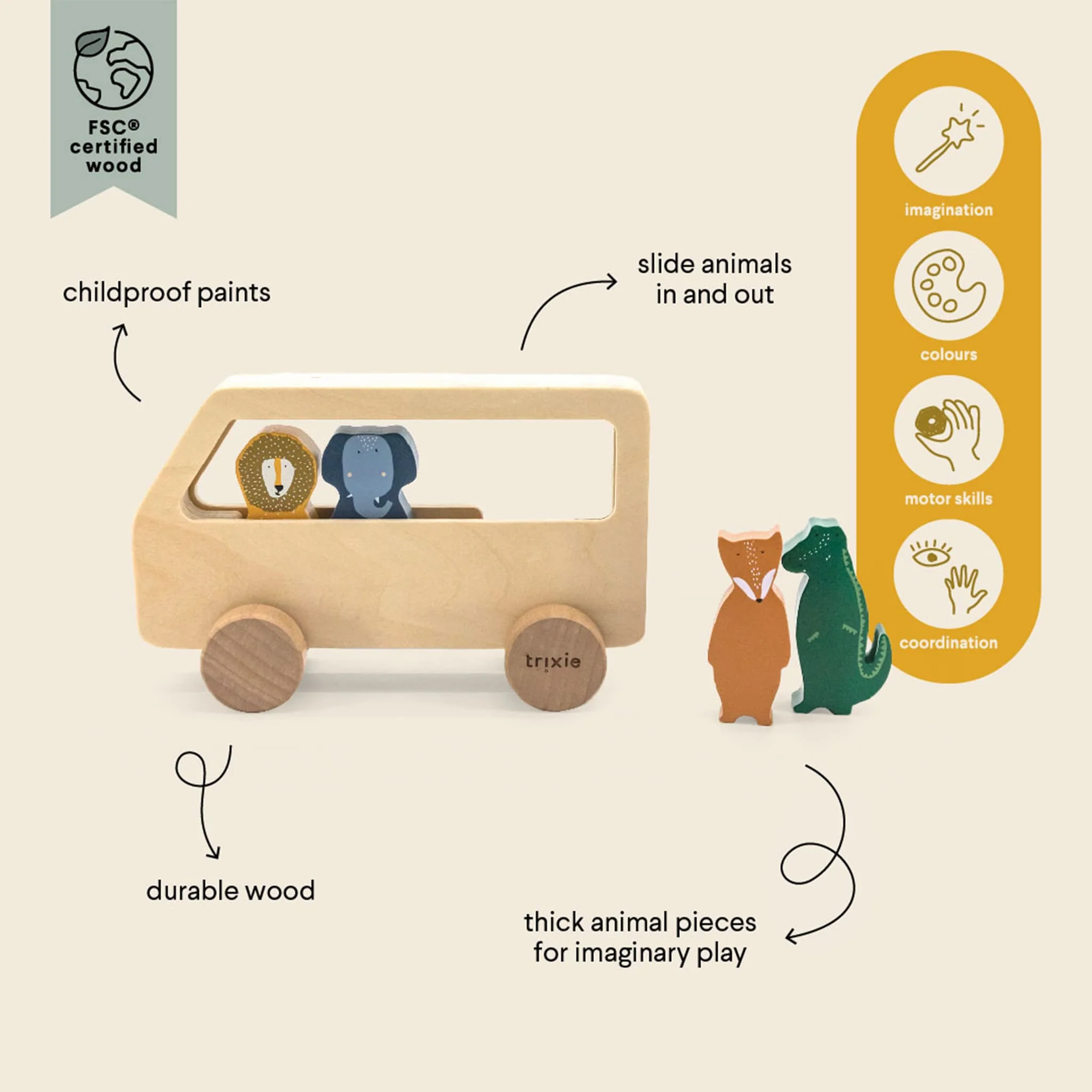 Bus Animaux en Bois - Image 3