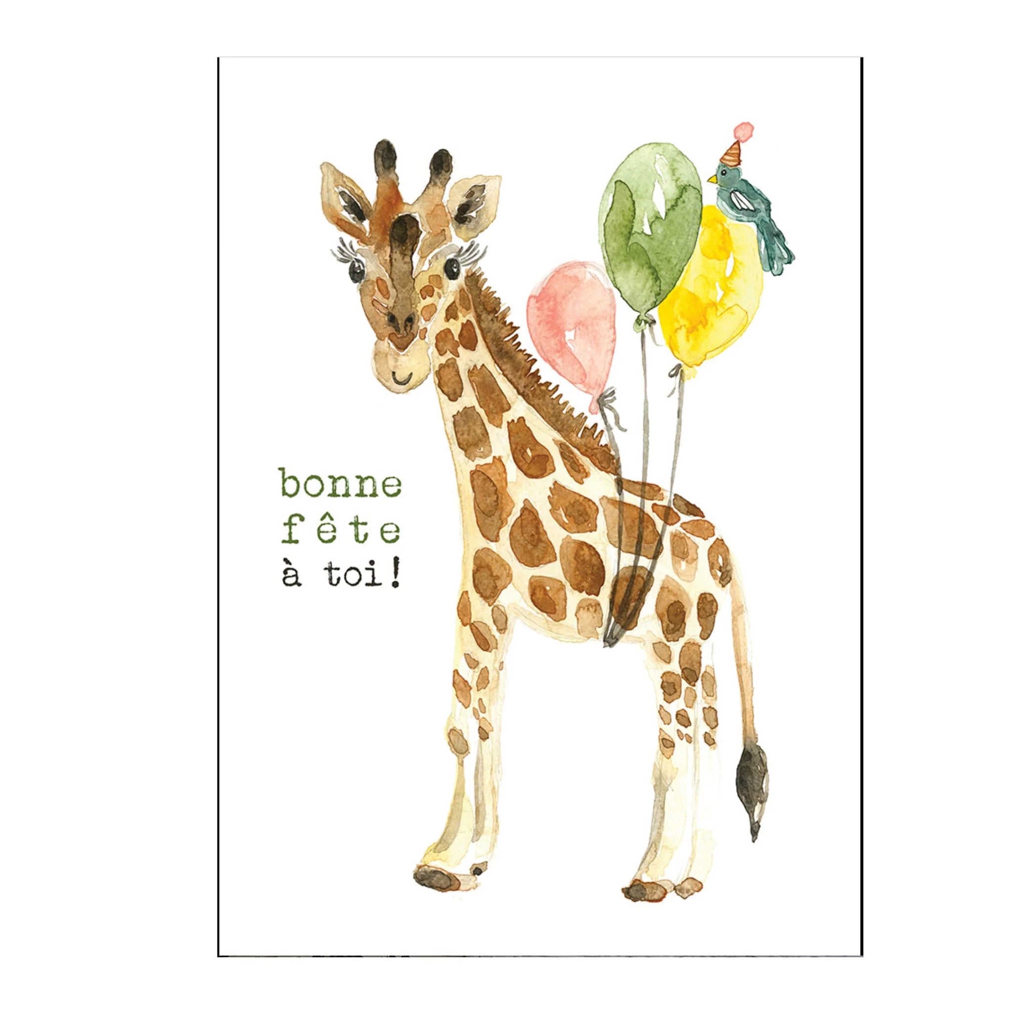 Carte de Souhait Bonne FĂȘte Girafe