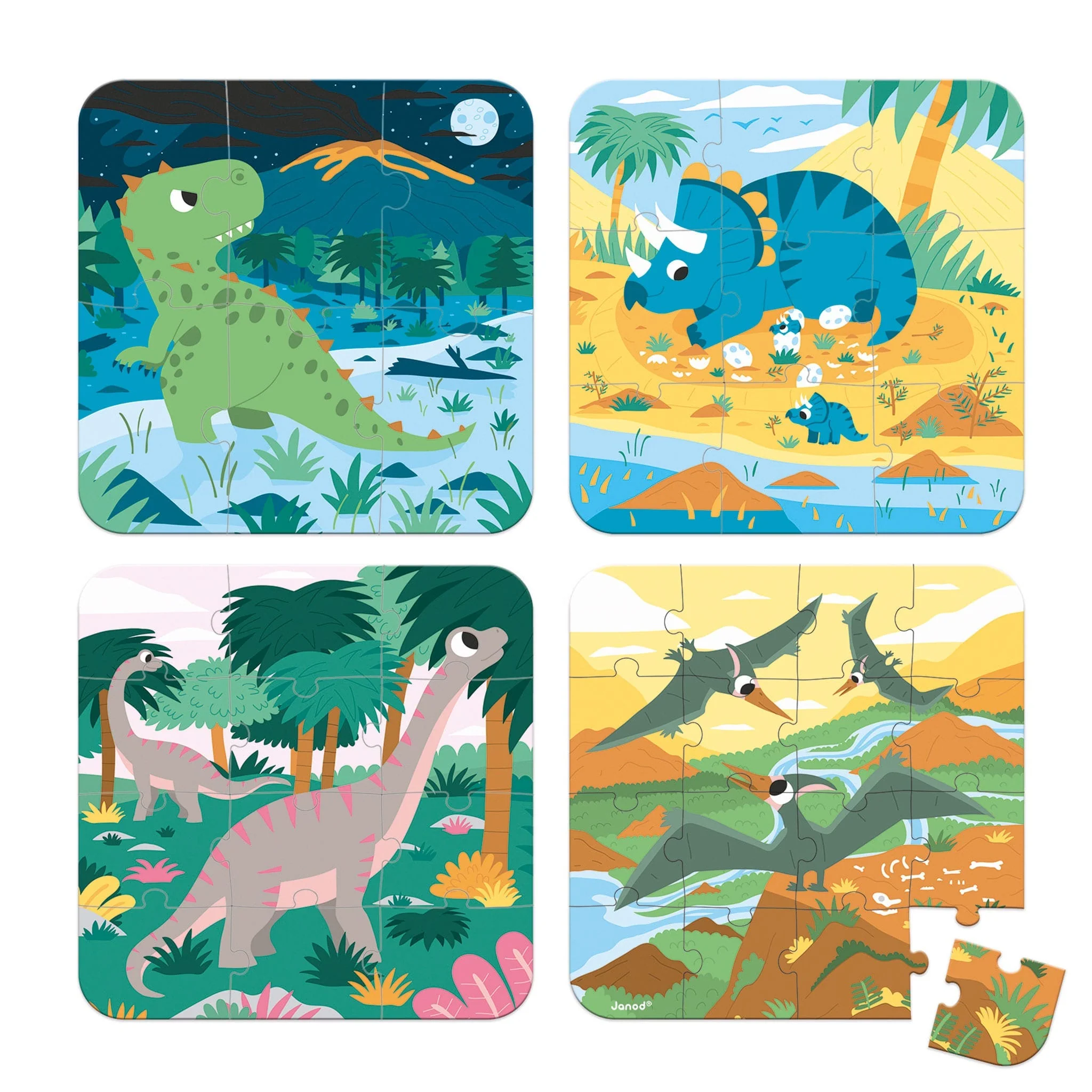 Casse-Tête 4 en 1 - Dinosaures - Image 2