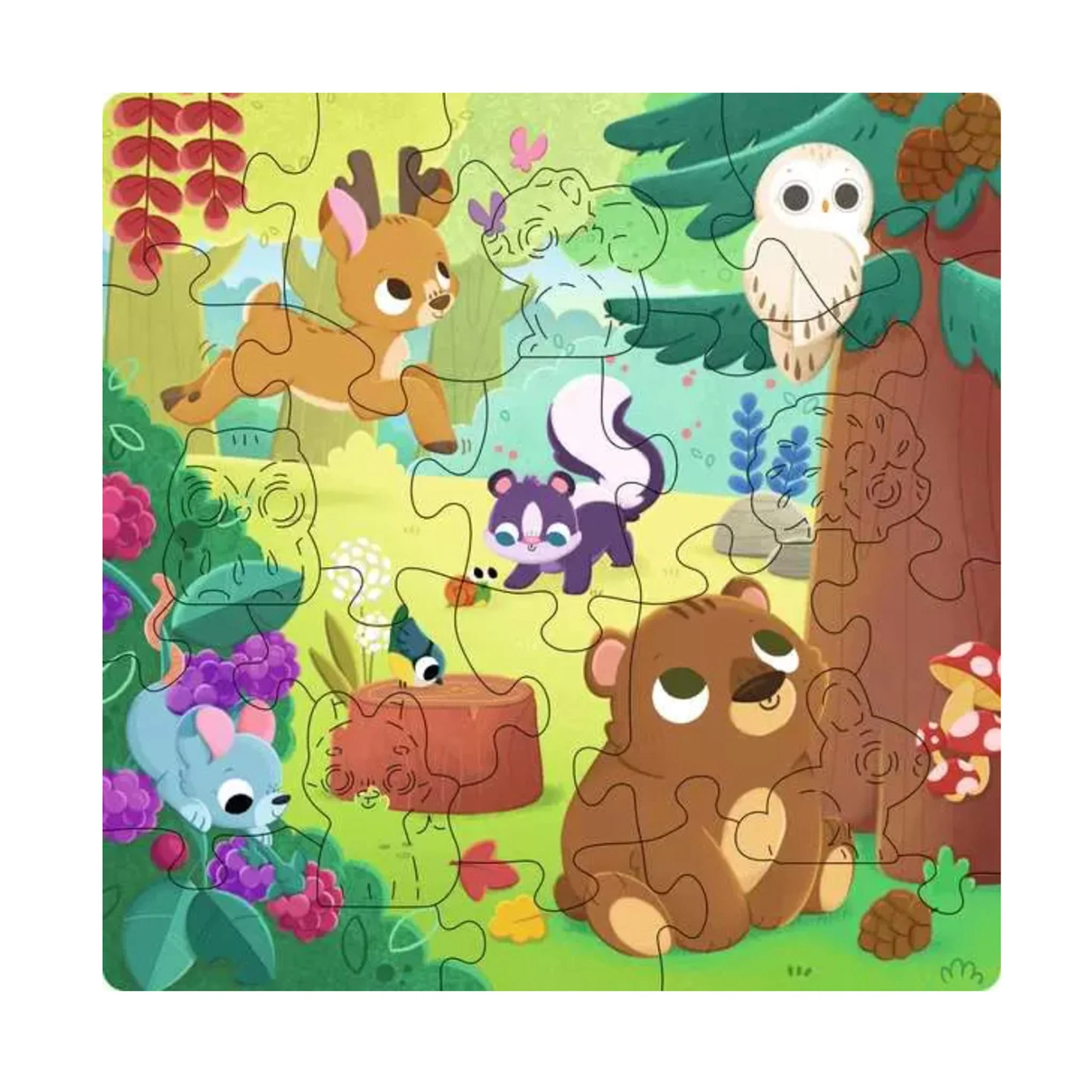 Casse-tête en Bois - Animaux de la Forêt - Image 2