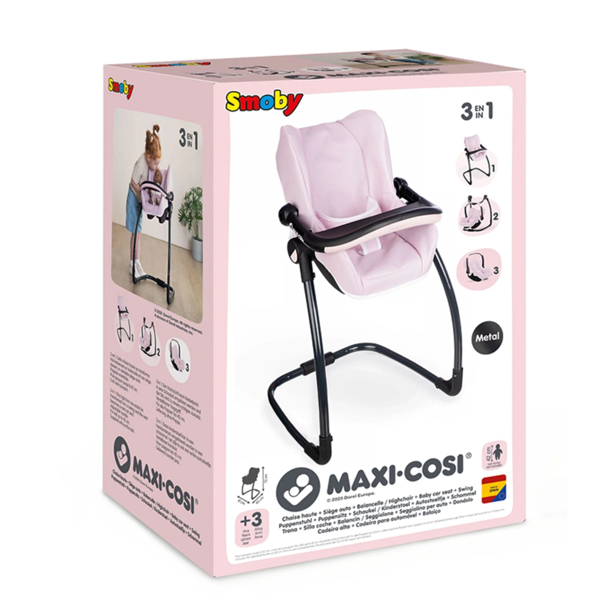 Chaise 3 En 1 Pour Poupée - Rose - Image 8