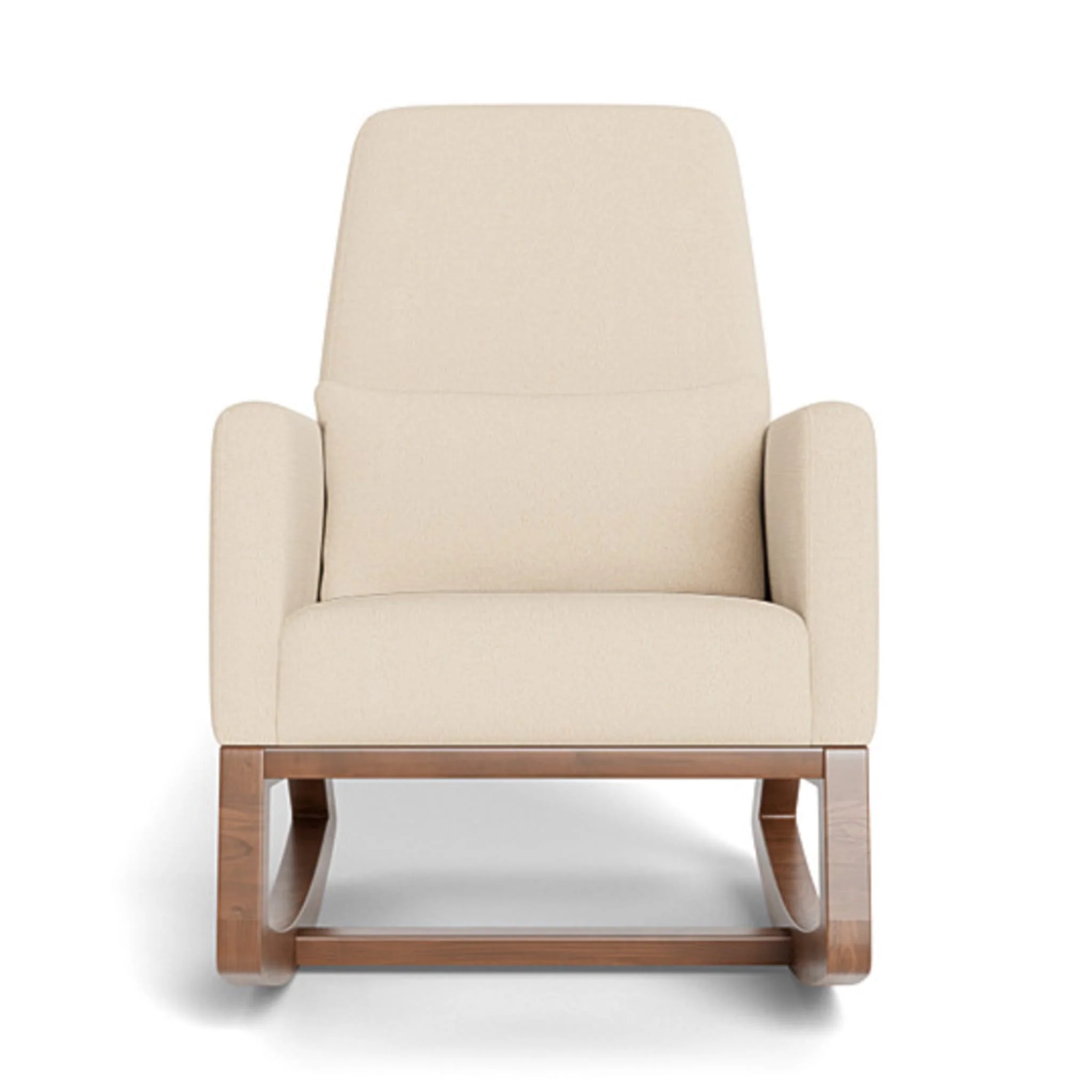 Chaise Berçante Joya - Tissu Bouclé Biscuit / Noyer - Image 2