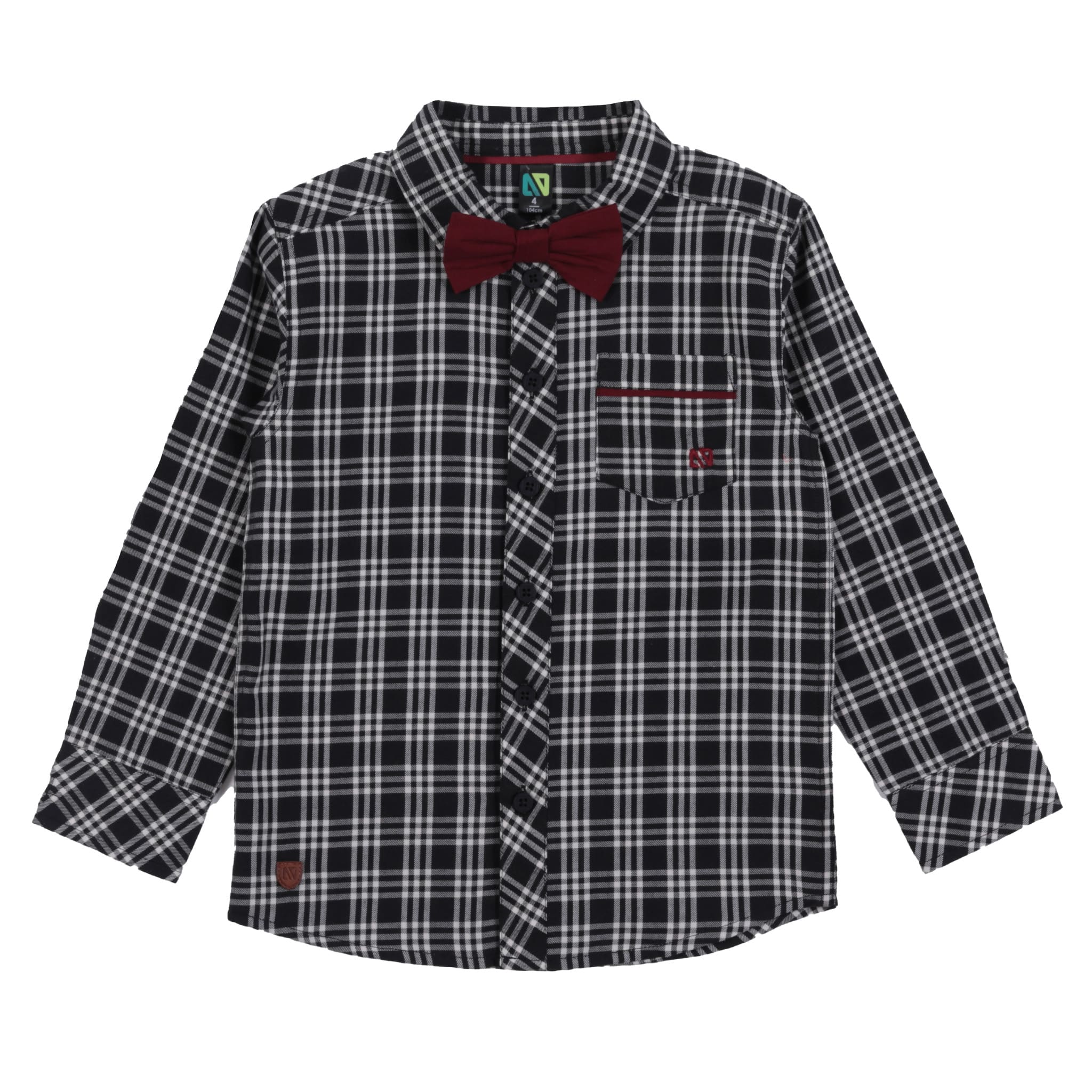 Chemise Carreaux Noir Chic 2-12ans - Image 2