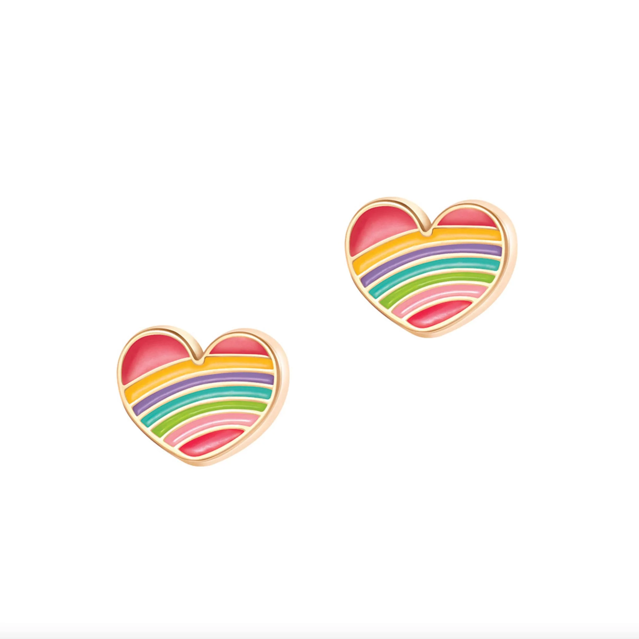 Coffret Cadeau Collier et Boucles d'oreilles de fantaisie - Coeur arc-en-ciel - Image 3