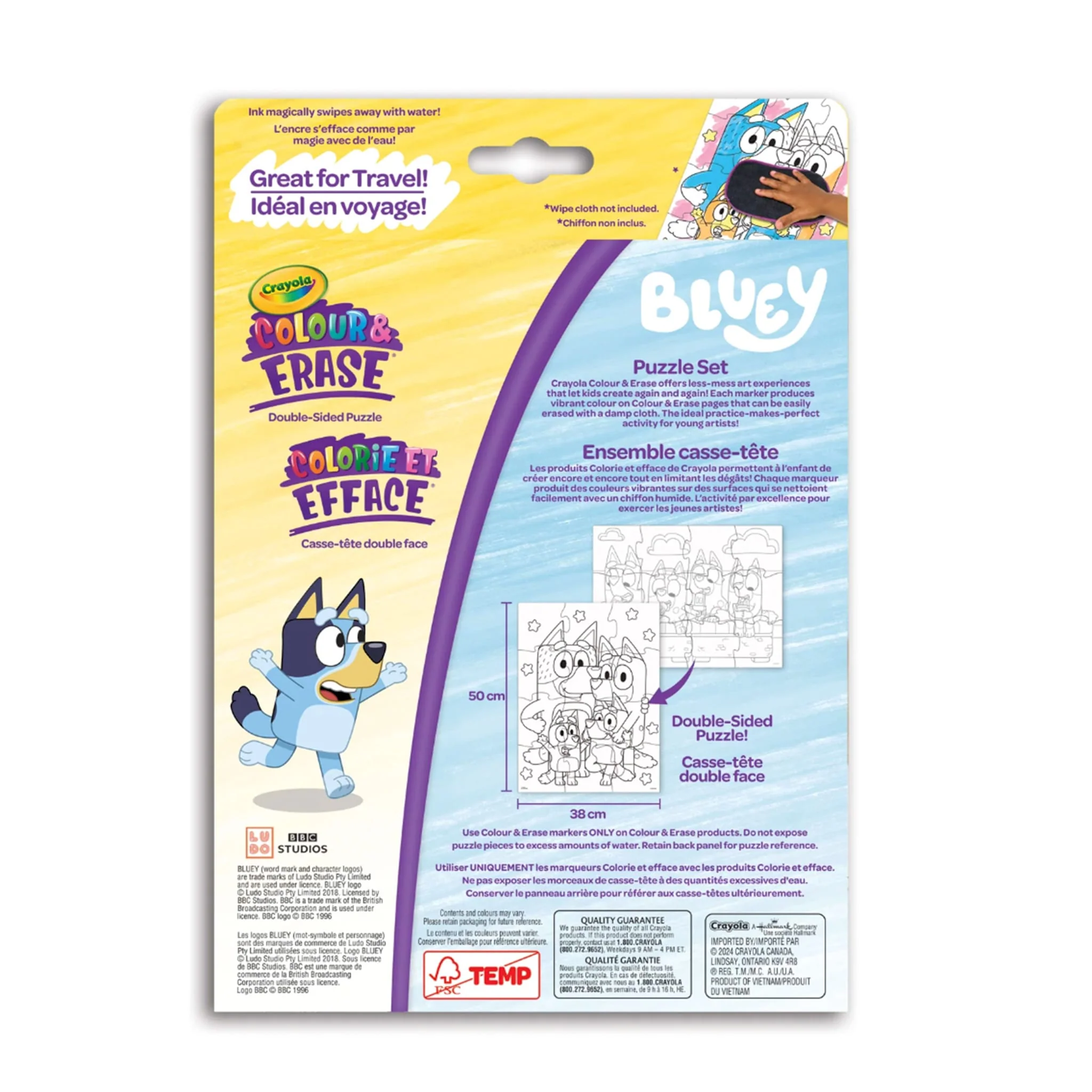 Ensemble  de Puzzles Réutilisables Crayola Colorie et Efface de Bluey - Image 5