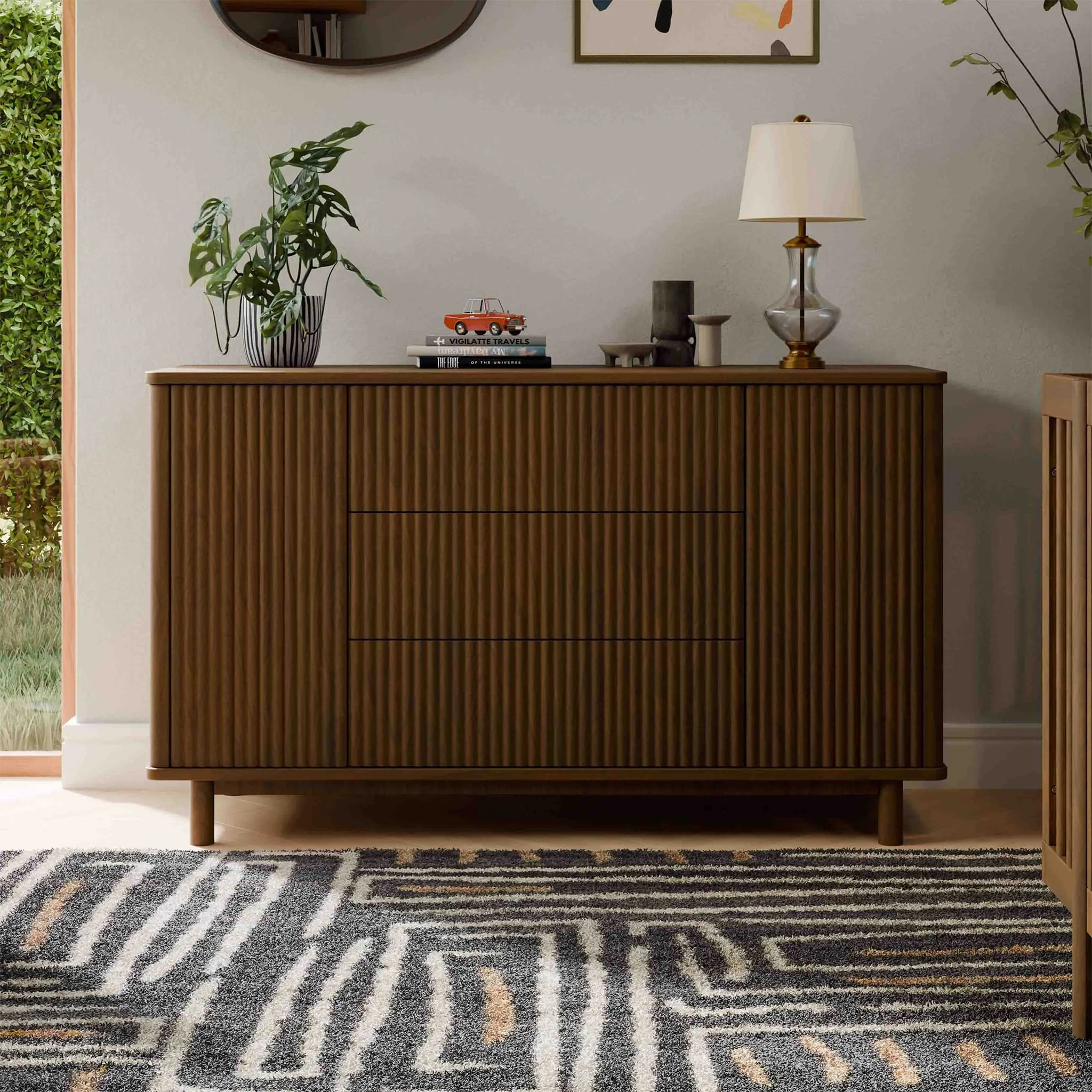 Commode assemblée Pogo Tambour - Noyer naturel - Image 2