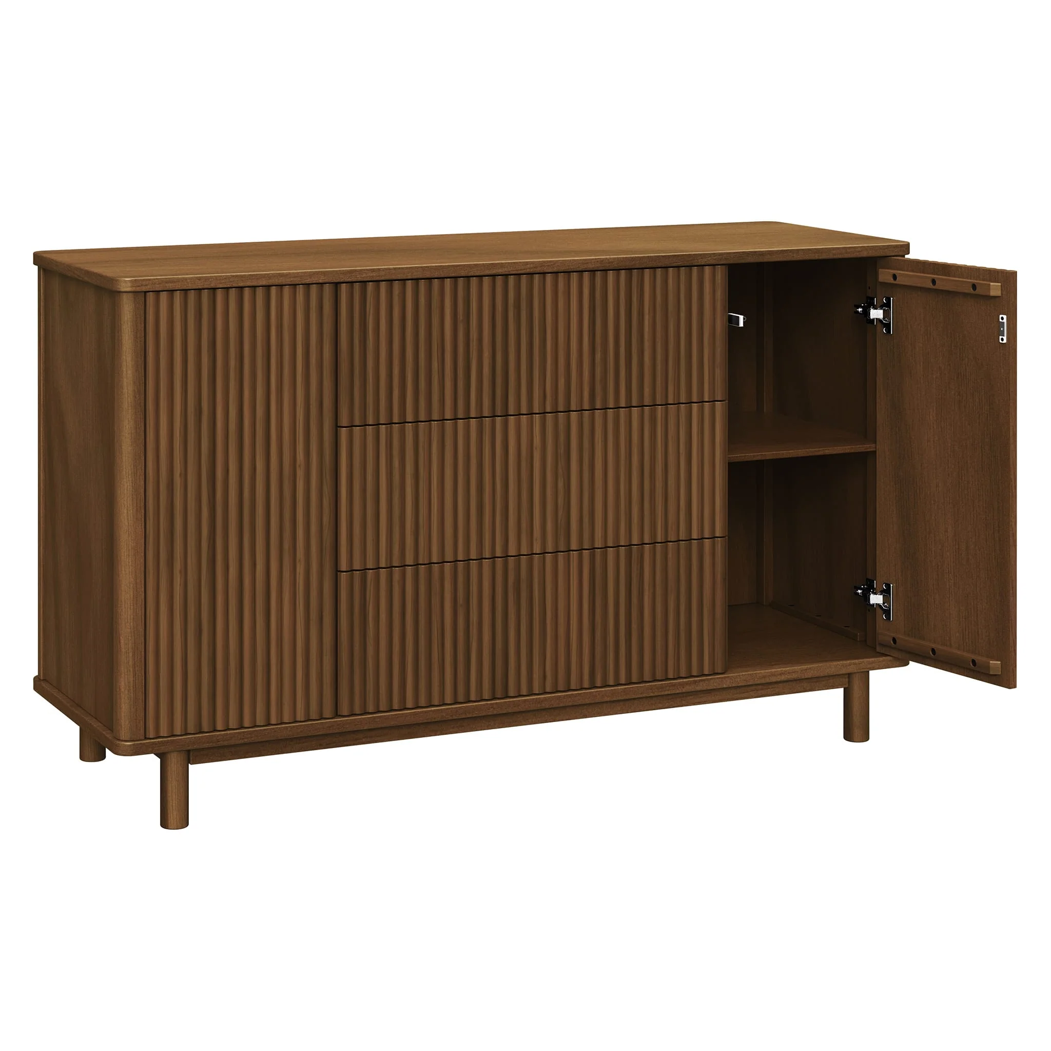 Commode assemblée Pogo Tambour - Noyer naturel - Image 4