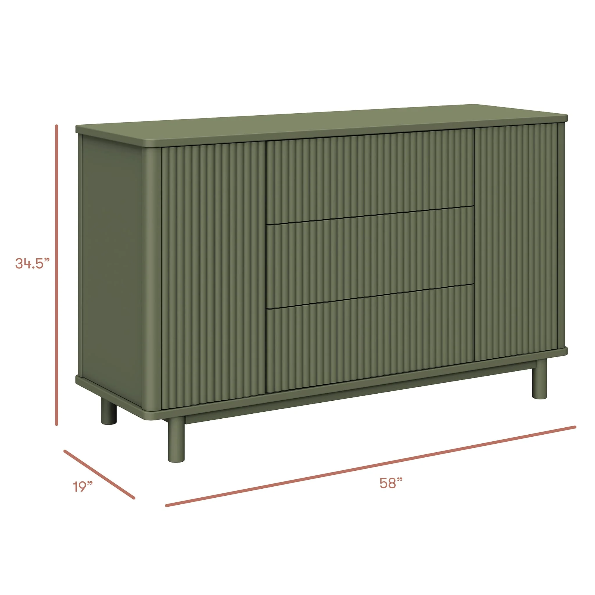 Commode assemblée Pogo Tambour - Olive - Image 4