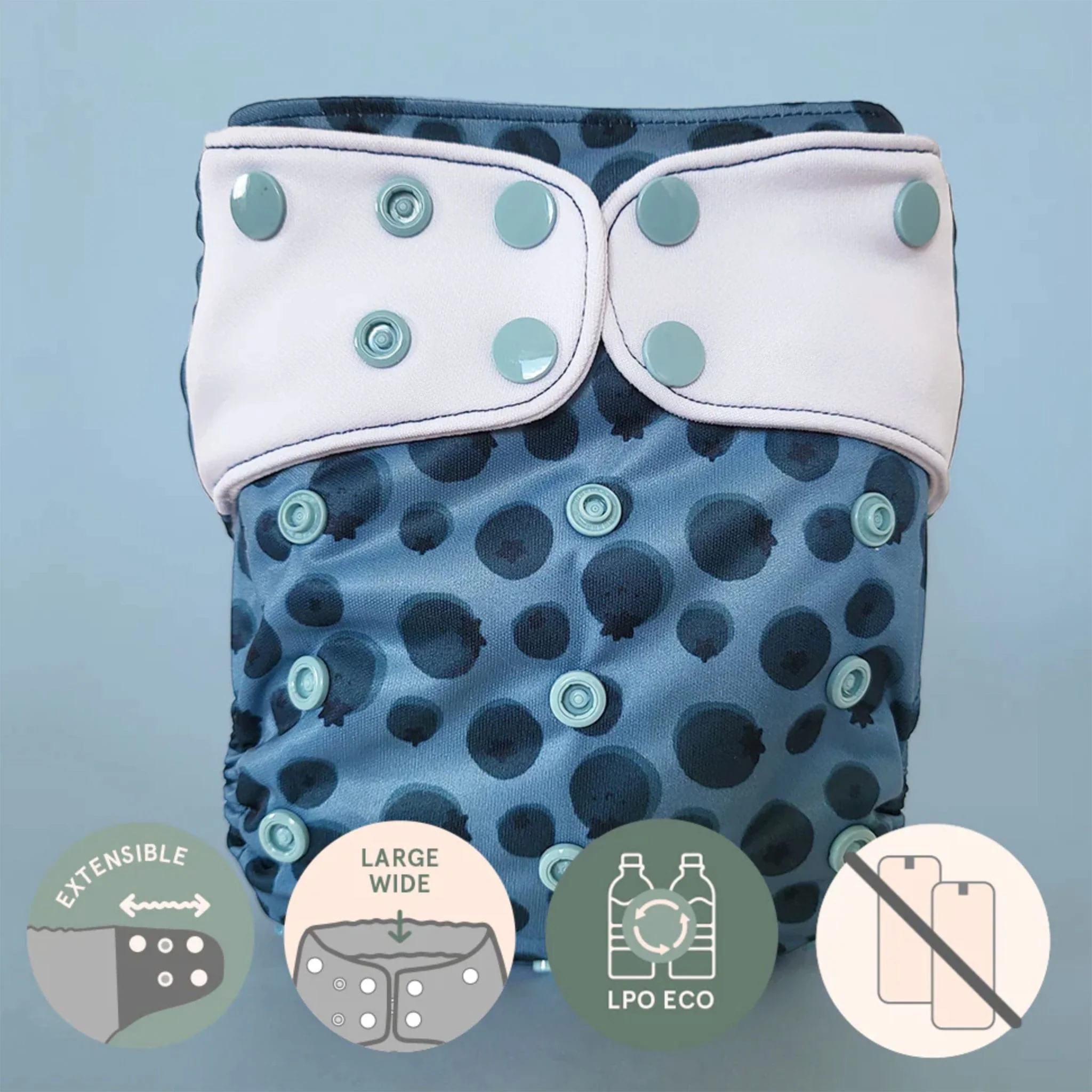 Couche Lavable Évolution 10-35lb - Bleuet - Image 2
