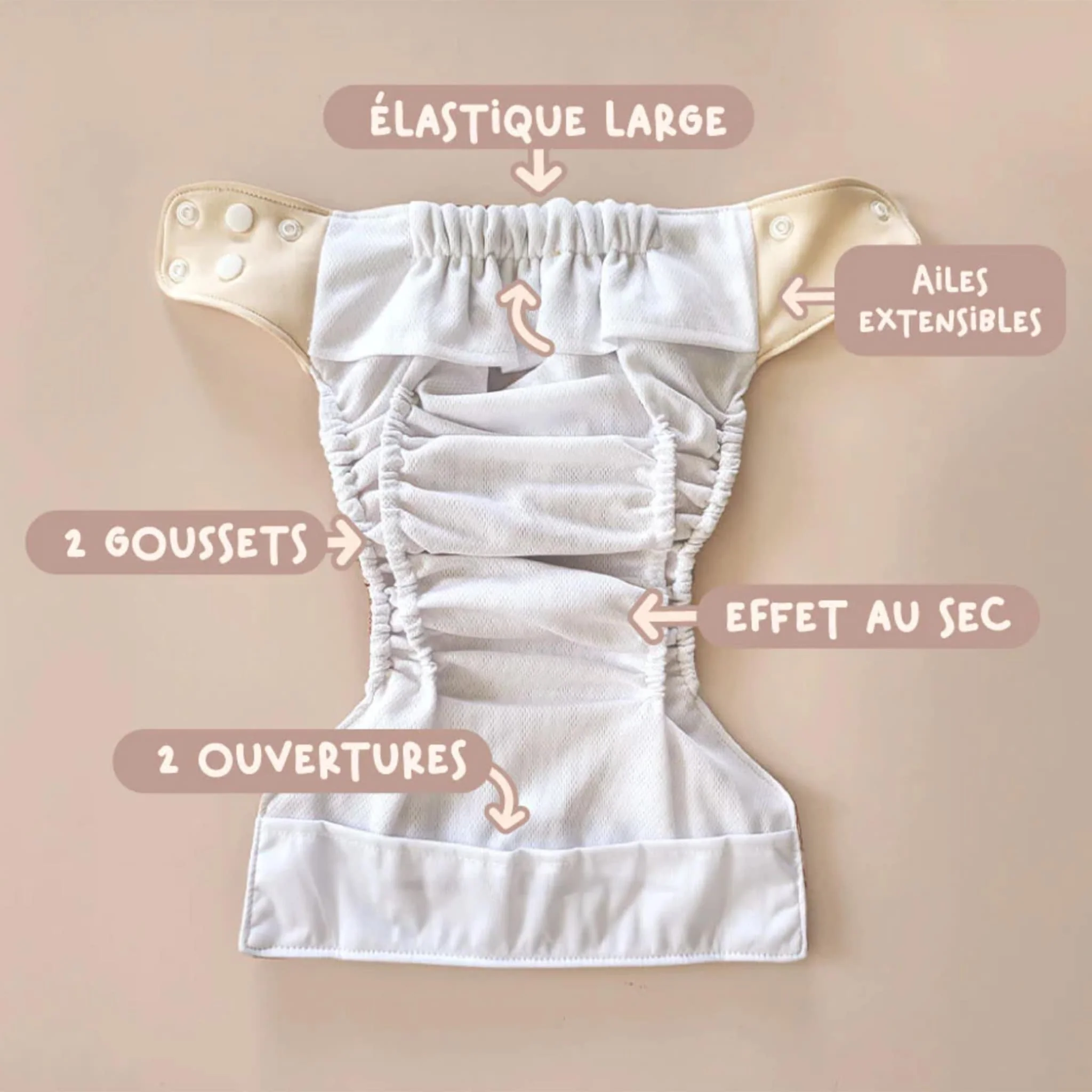 Couche Lavable Évolution 10-35lb - Croissant - Image 6