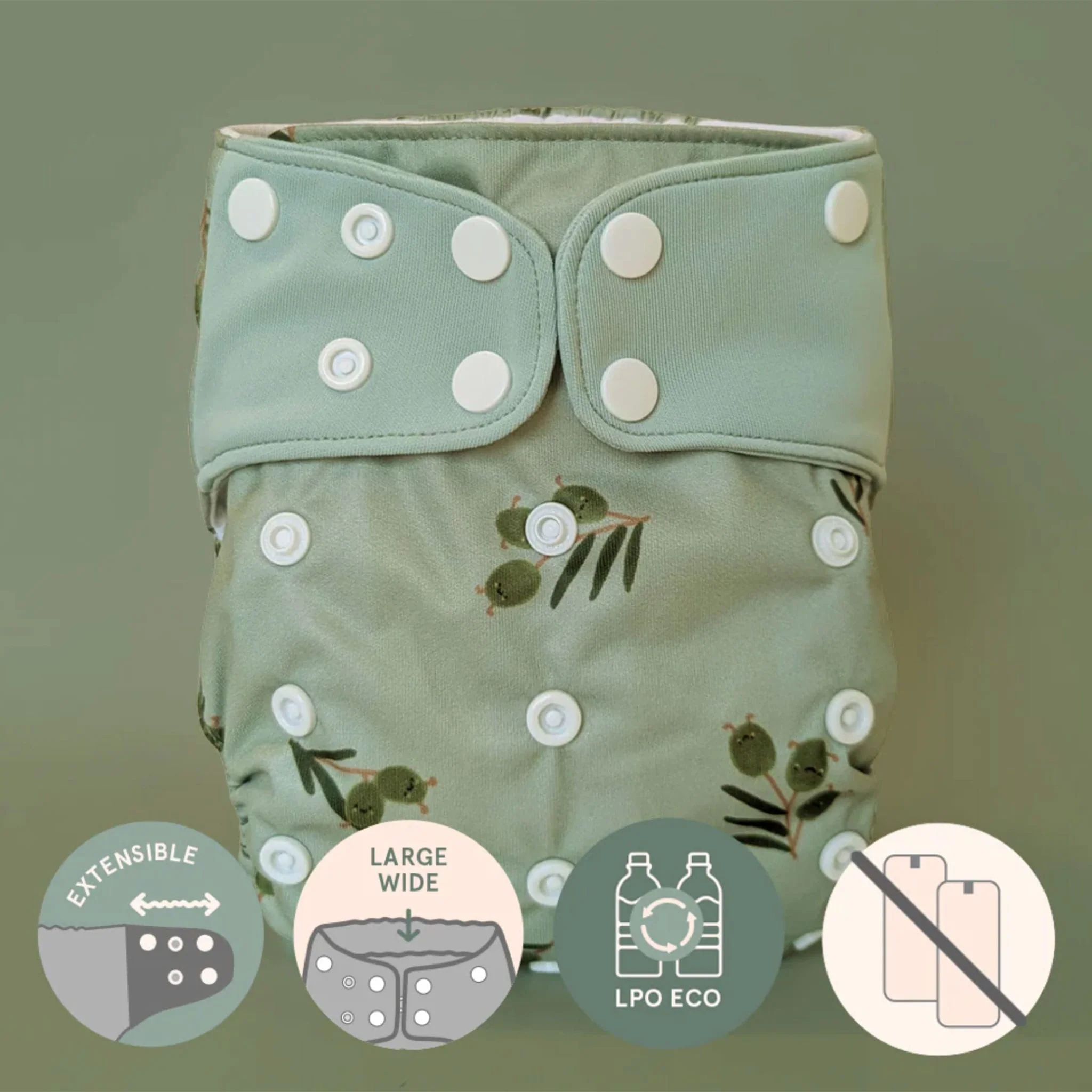 Couche Lavable Évolution 10-35lb - Olive - Image 3