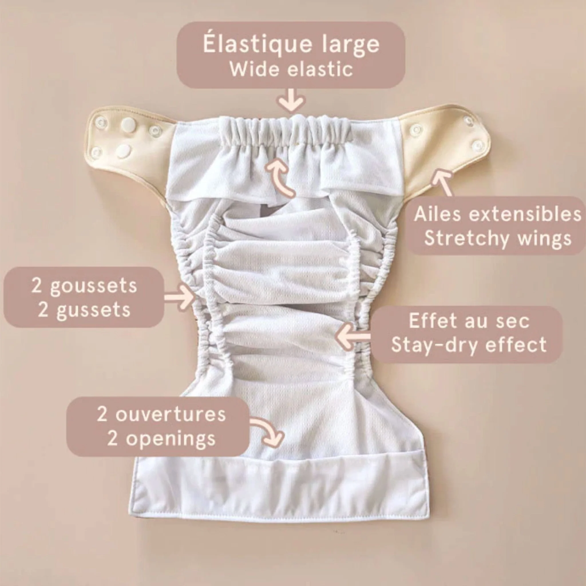 Couche Lavable Évolution -   Sauterelle 10-35lb - Image 4