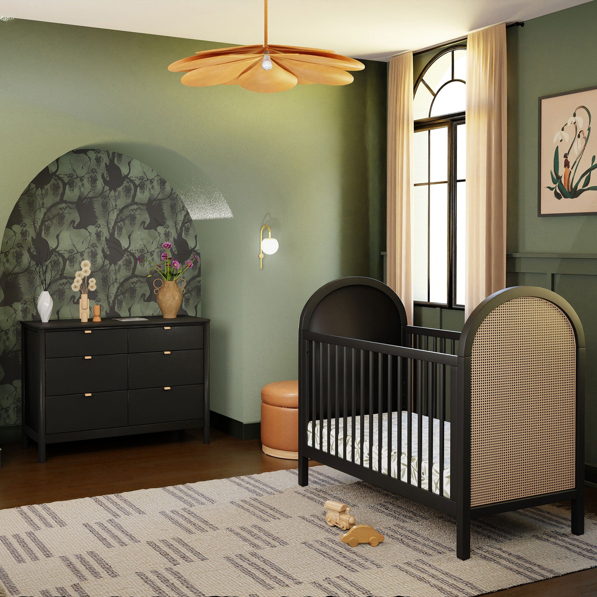 Couchette Convertible 3-en-1 Bondi Cane avec Kit de Conversion Lit pour Tout-petit - Noir / Rotin - Image 11