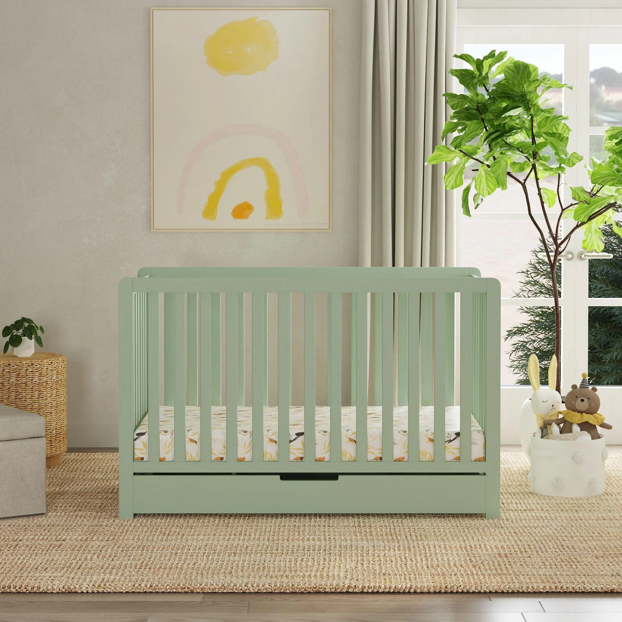 Couchette Convertible 4-en-1 Colby avec Tiroir Gigogne - Sauge - Image 2